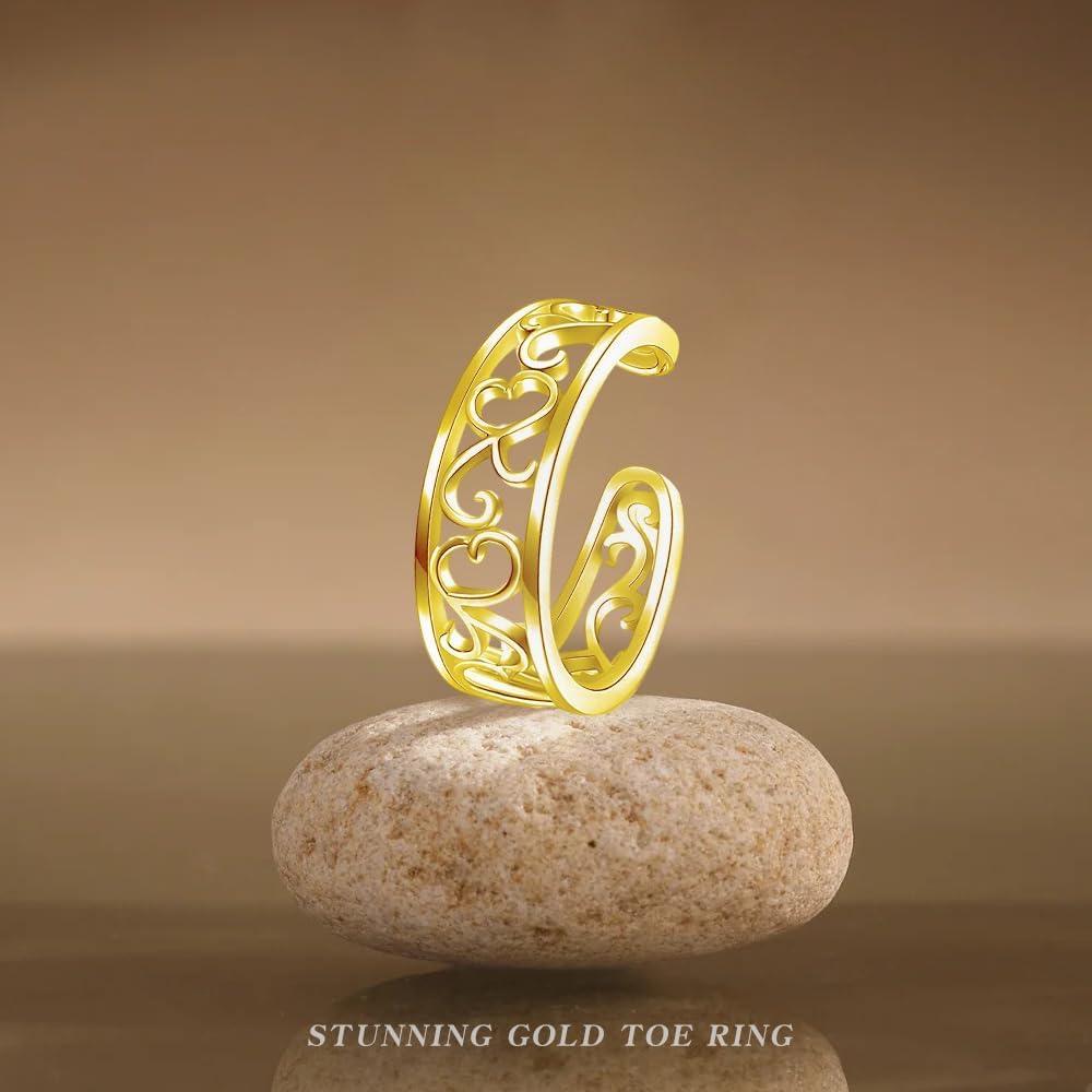 Anillo de Dedo del Pie de Oro 14K Ajustable para Mujeres