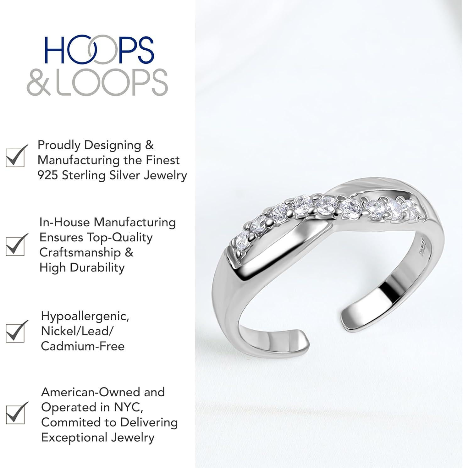 Anillo Abierto de Dedo Plata de Ley 925 Infinito con Zirconia