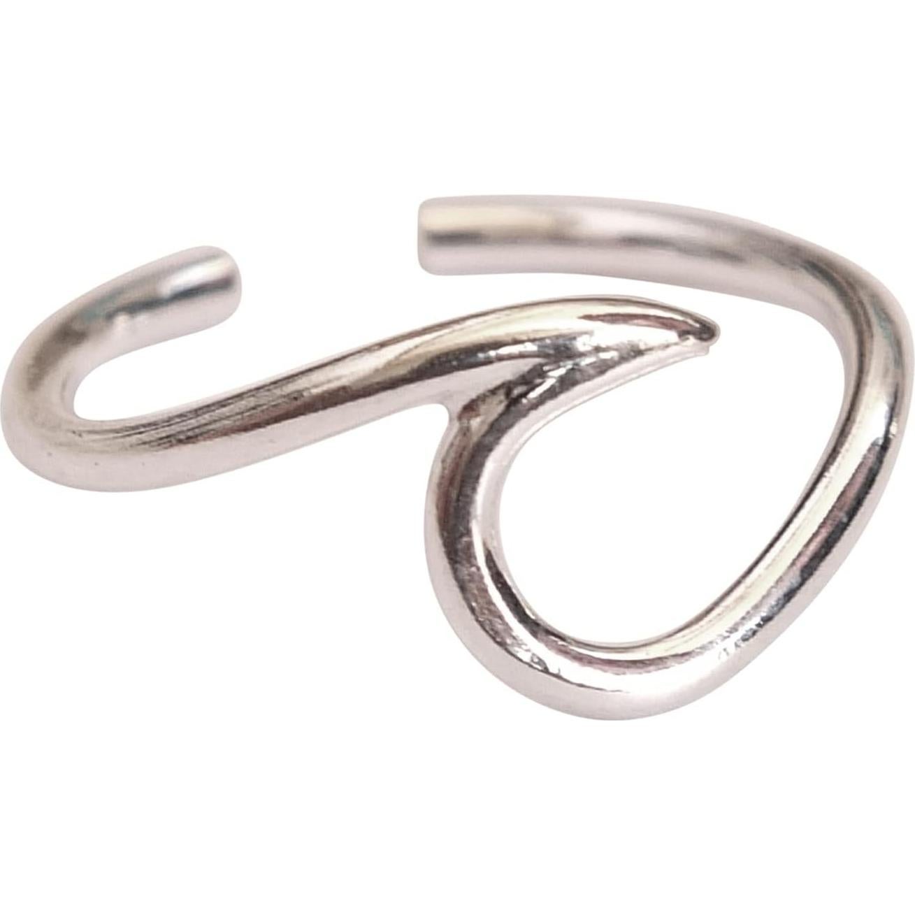 Anillo Ajustable de Olas Plata Esterlina 925 para Dedo del Pie