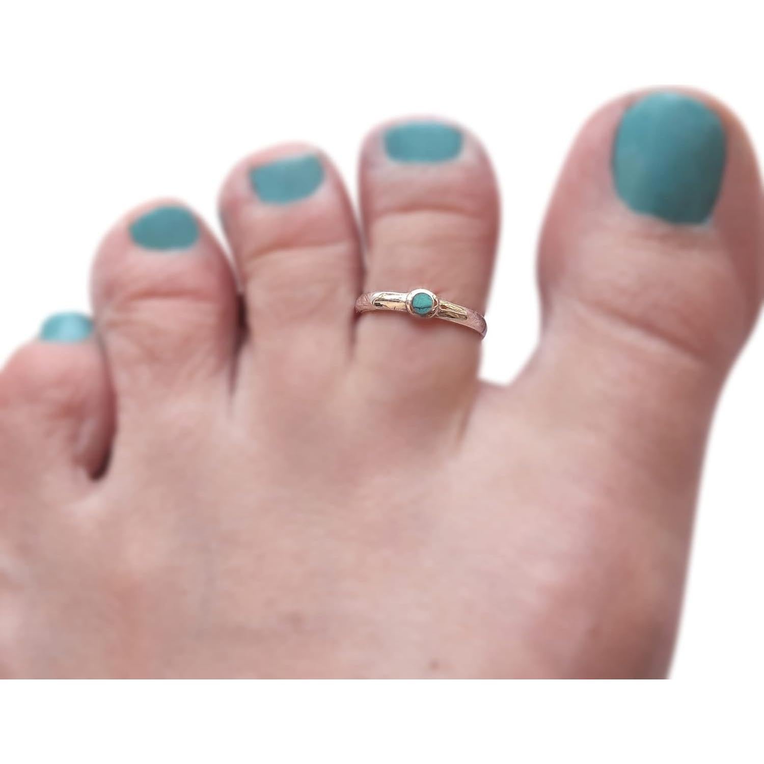 Anillo ajustable de plata esterlina 925 con turquesa 3mm MiYa