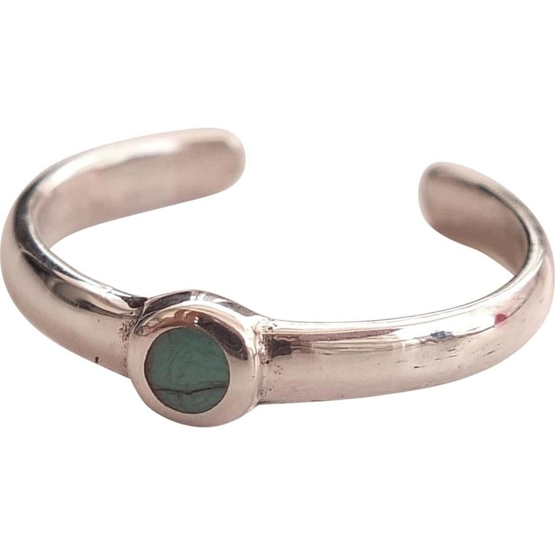 Anillo ajustable de plata esterlina 925 con turquesa 3mm MiYa