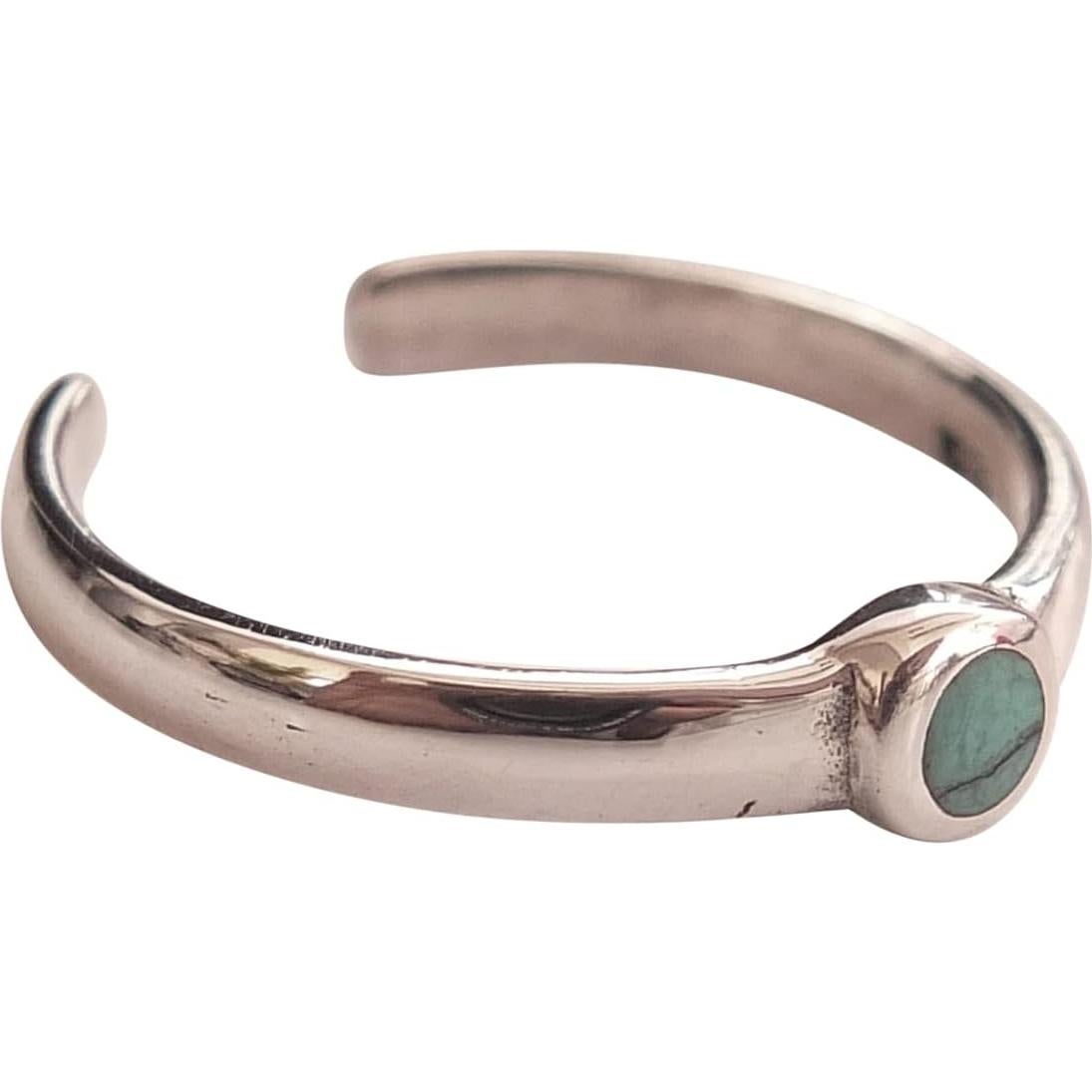 Anillo ajustable de plata esterlina 925 con turquesa 3mm MiYa