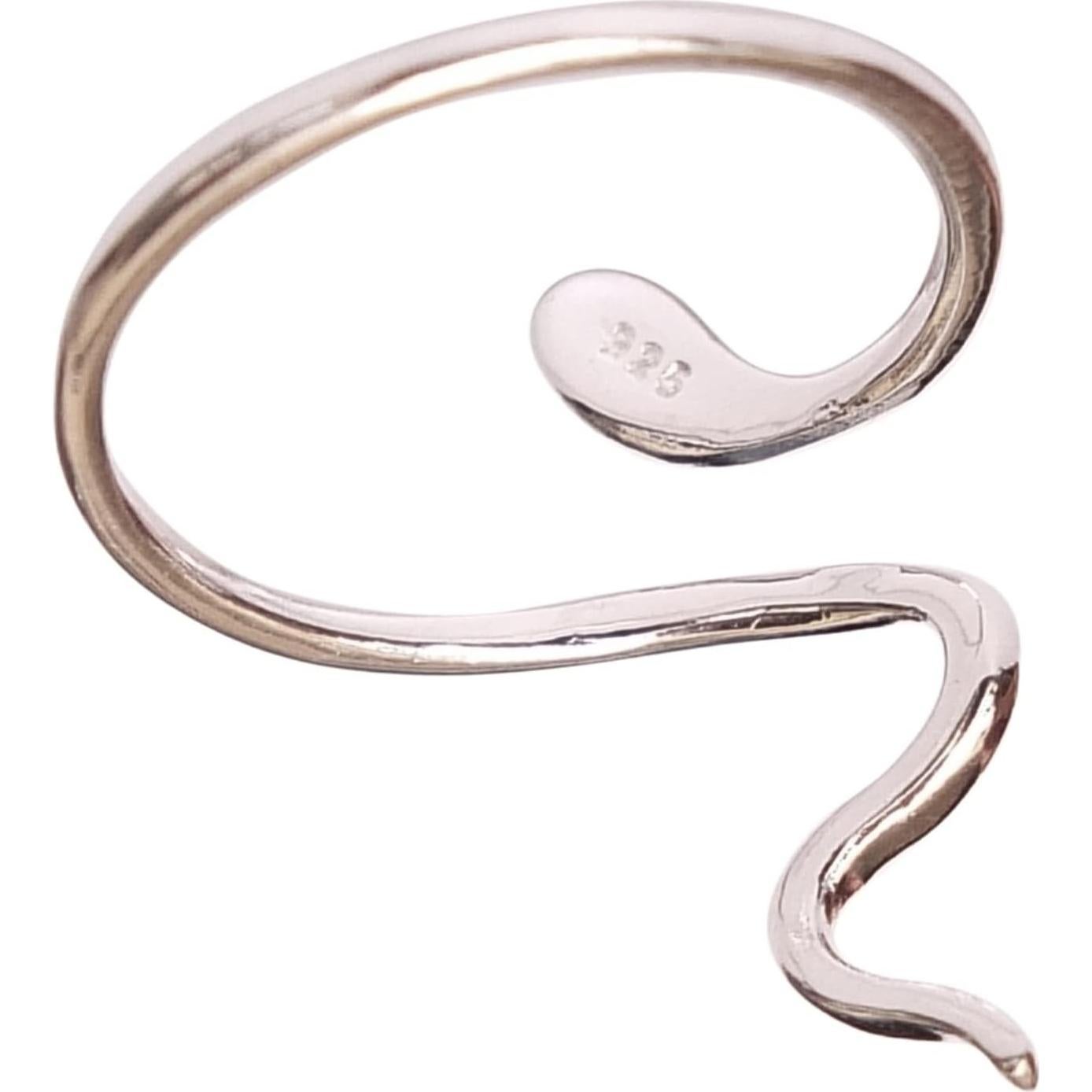 Anillo ajustable de serpiente MiYa en plata esterlina 925