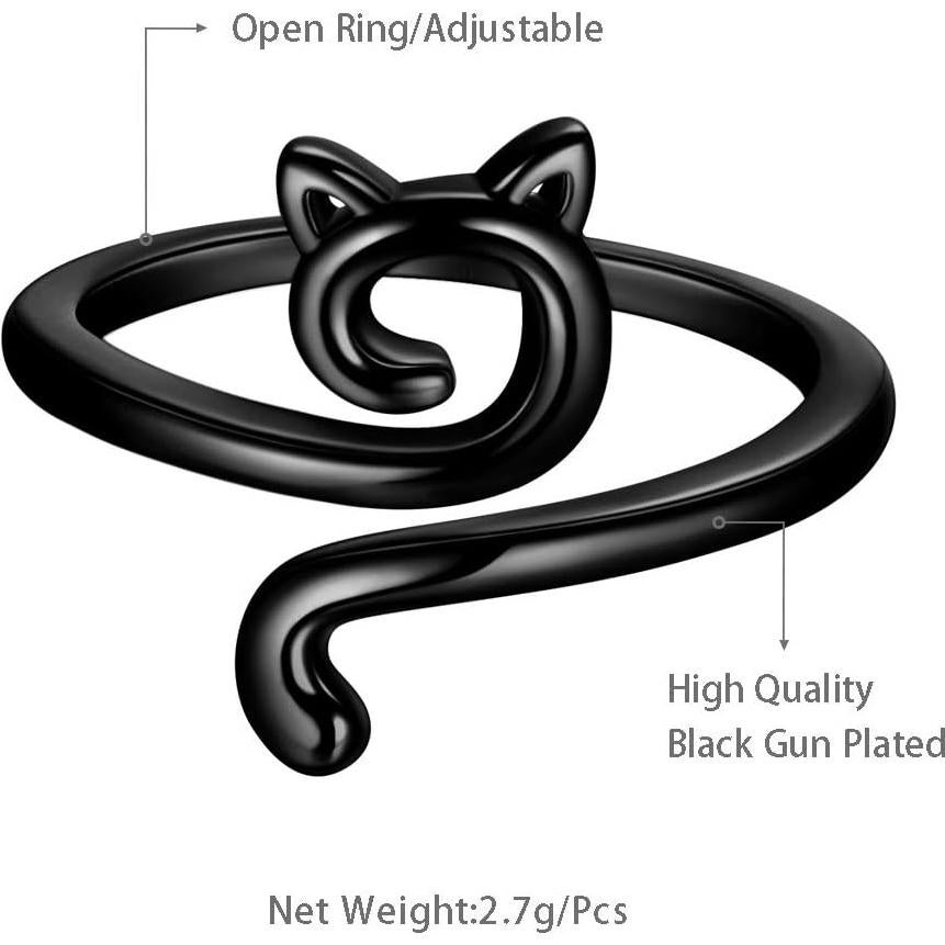 Anillo Ajustable de Gato Lindo Beautlace 18K Oro/Plata
