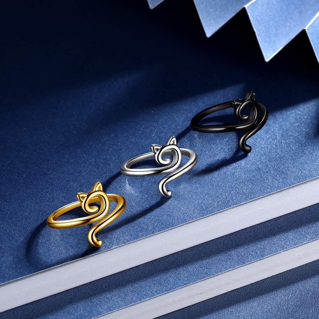 Anillo Ajustable de Gato Lindo Beautlace 18K Oro/Plata