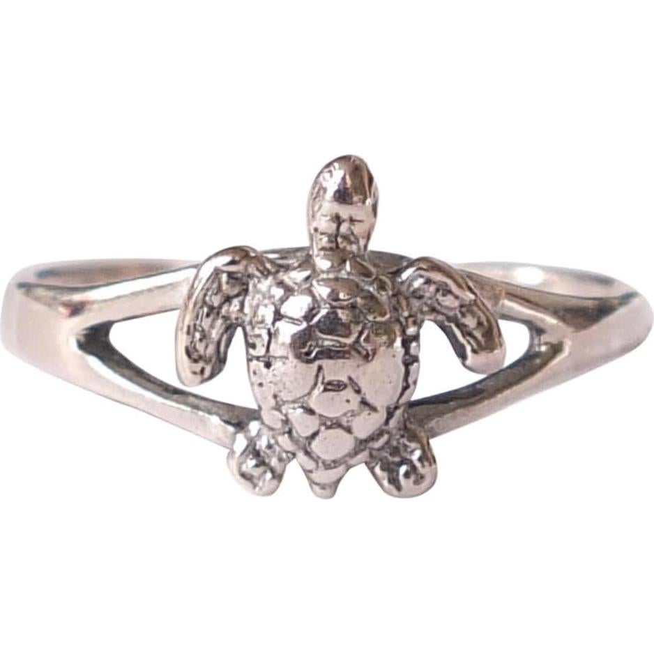 Anillo ajustable de tortuga de plata esterlina 925 MiYa