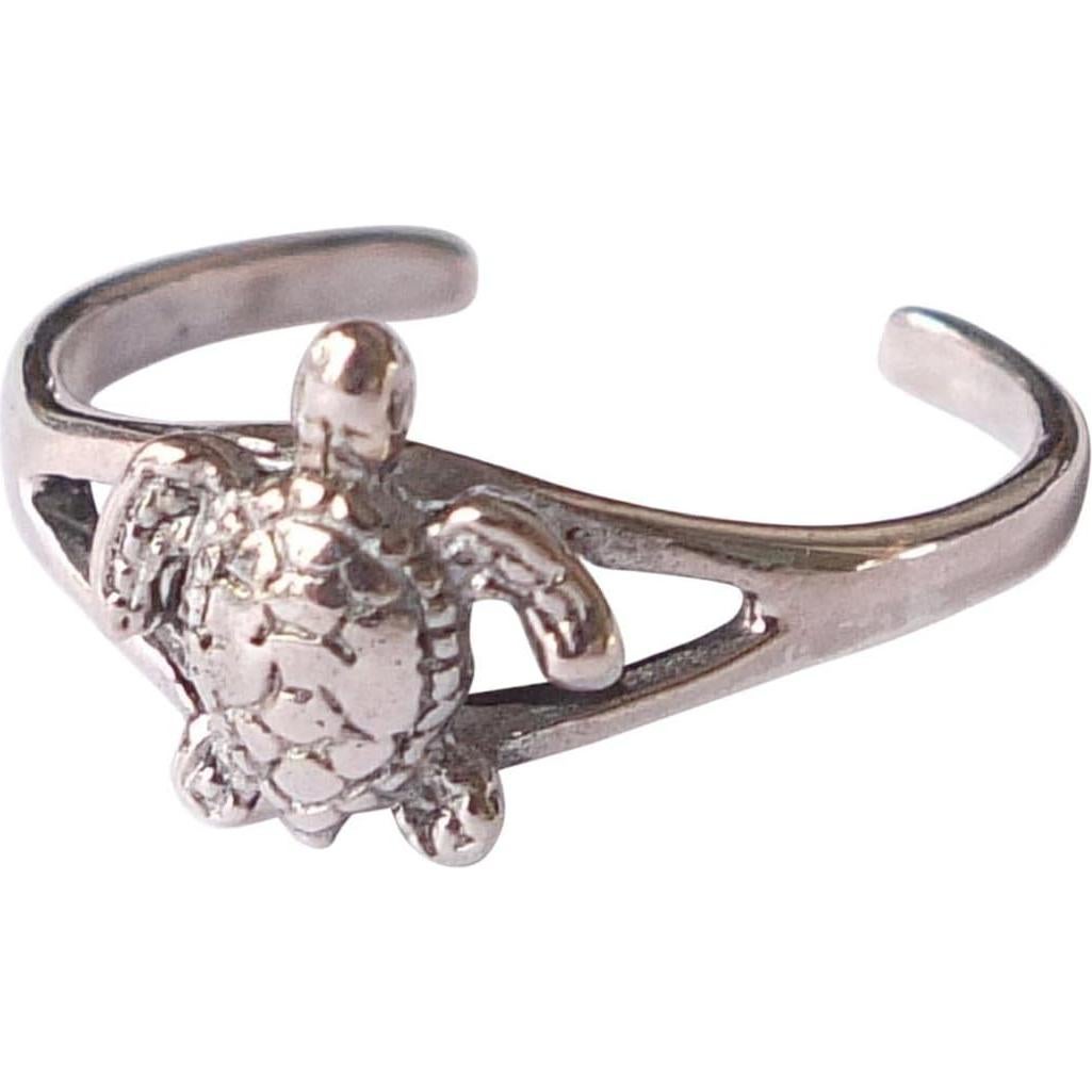 Anillo ajustable de tortuga de plata esterlina 925 MiYa