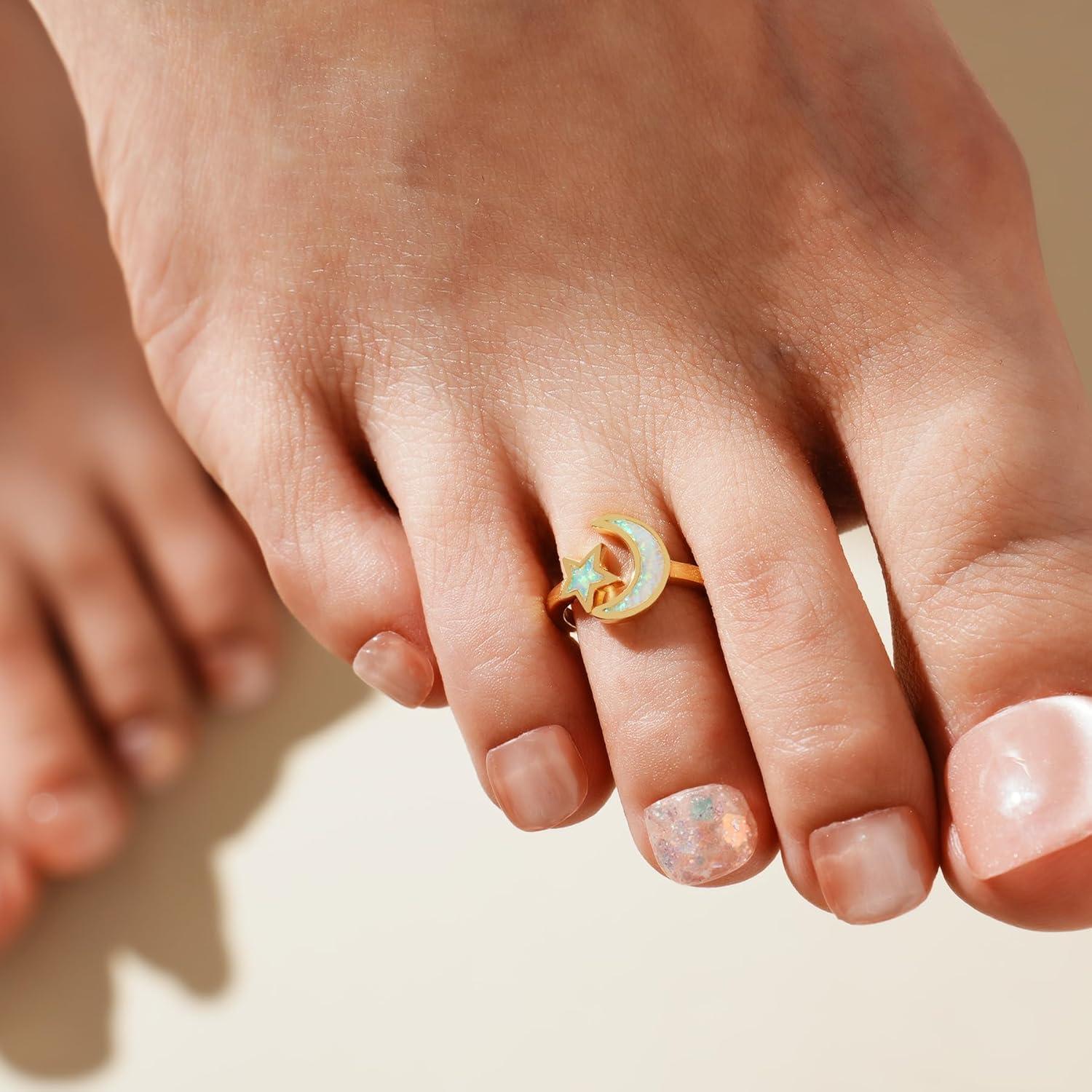 Anillo para dedos del pie de plata 925 ajustable LINGBG