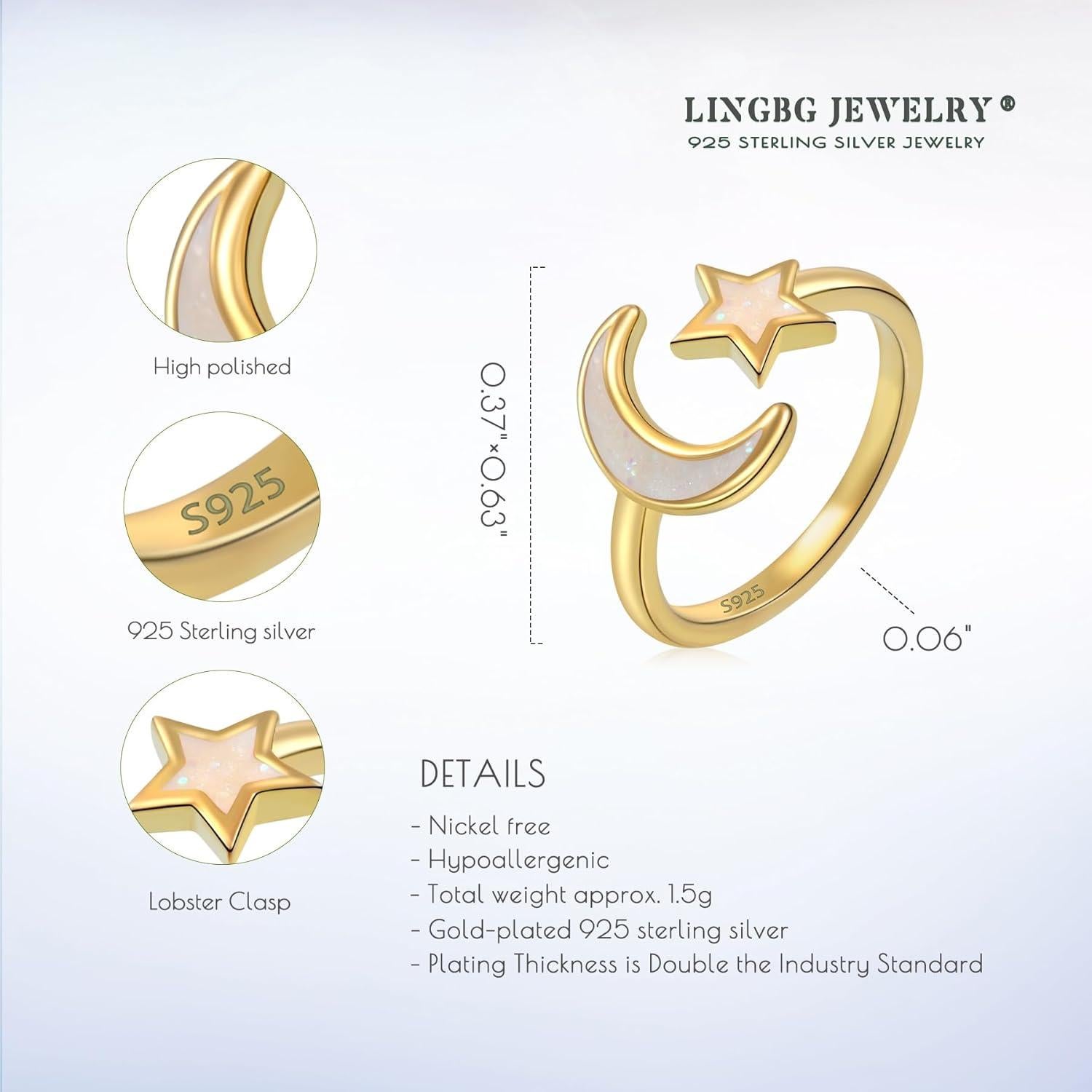 Anillo para dedos del pie de plata 925 ajustable LINGBG