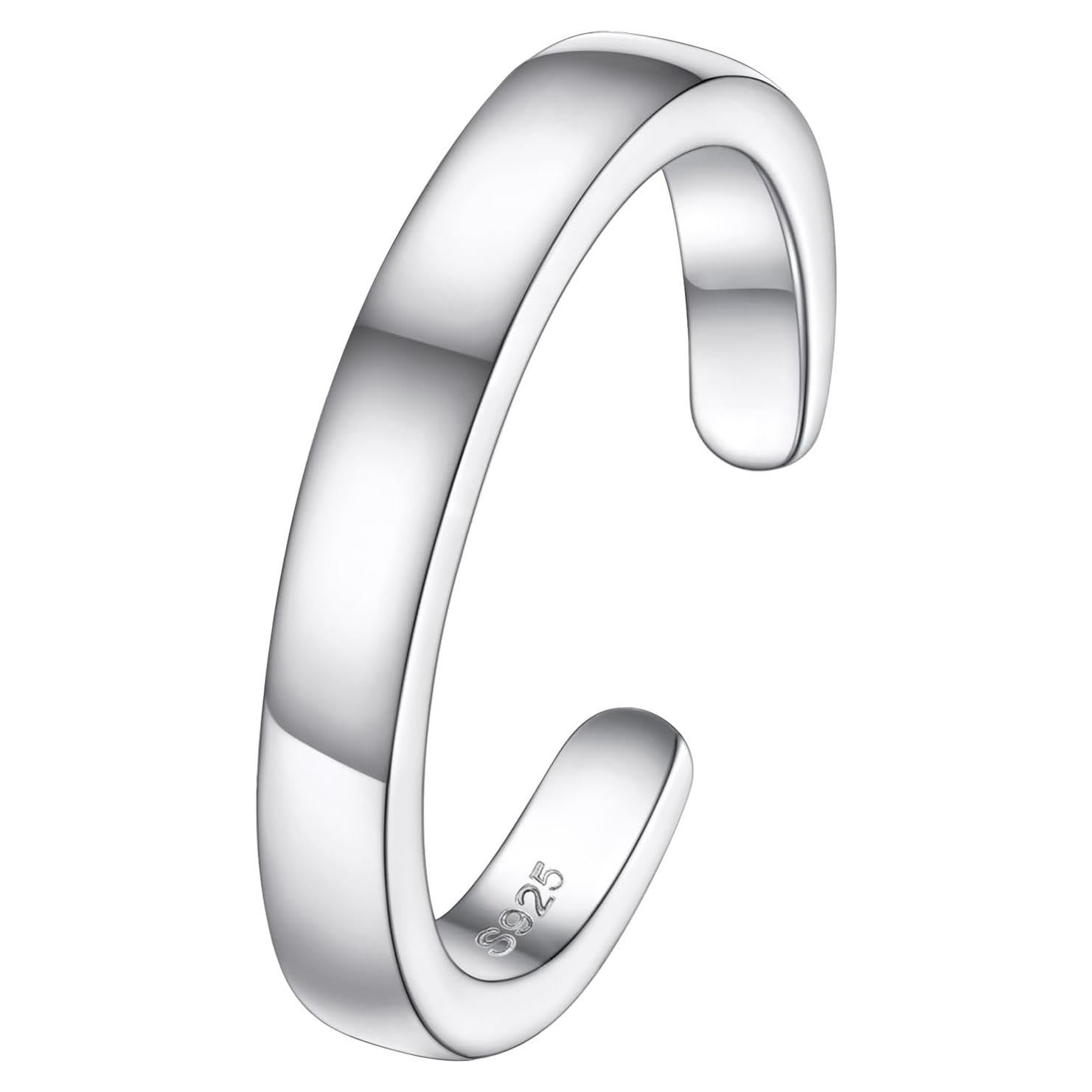 Anillo de Dedo FOCALOOK Plata Esterlina 925 Ajustable Hipoalergénico