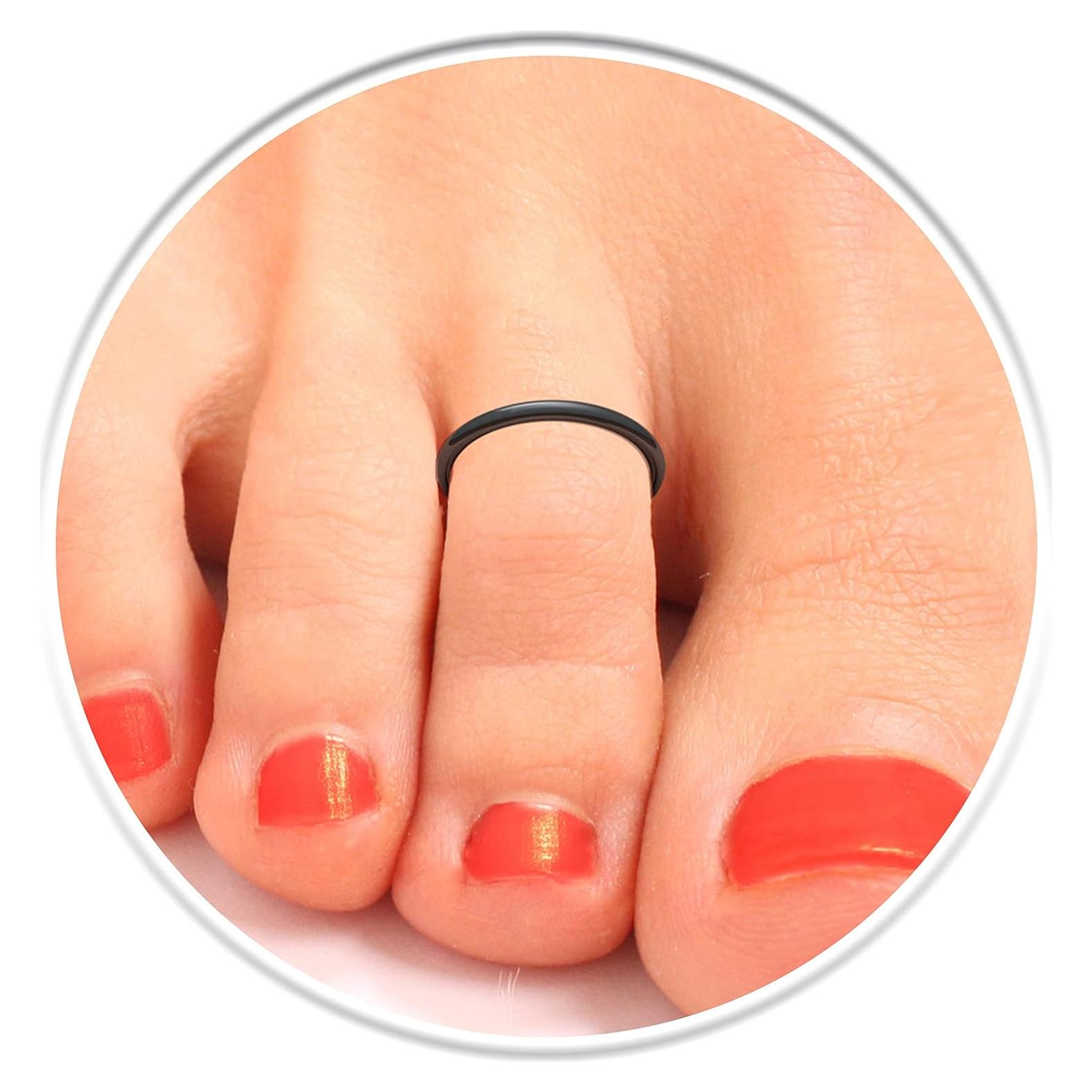 Anillo para dedos de los pies 14mm Oro Negro y Plata Redondo