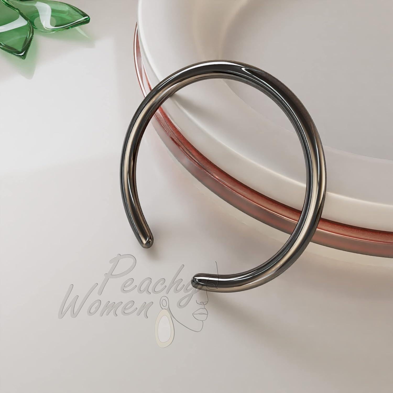 Anillo para dedos de los pies 14mm Oro Negro y Plata Redondo