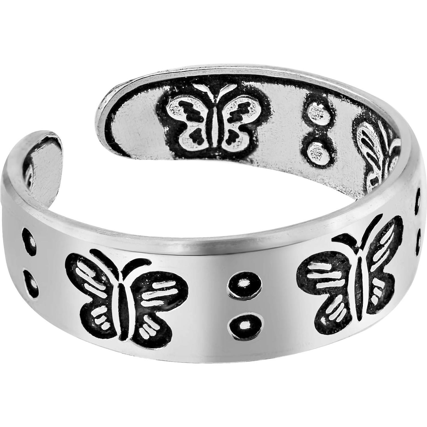 Anillo Ajustable de Mariposa AeraVida en Plata de Ley para Mujer