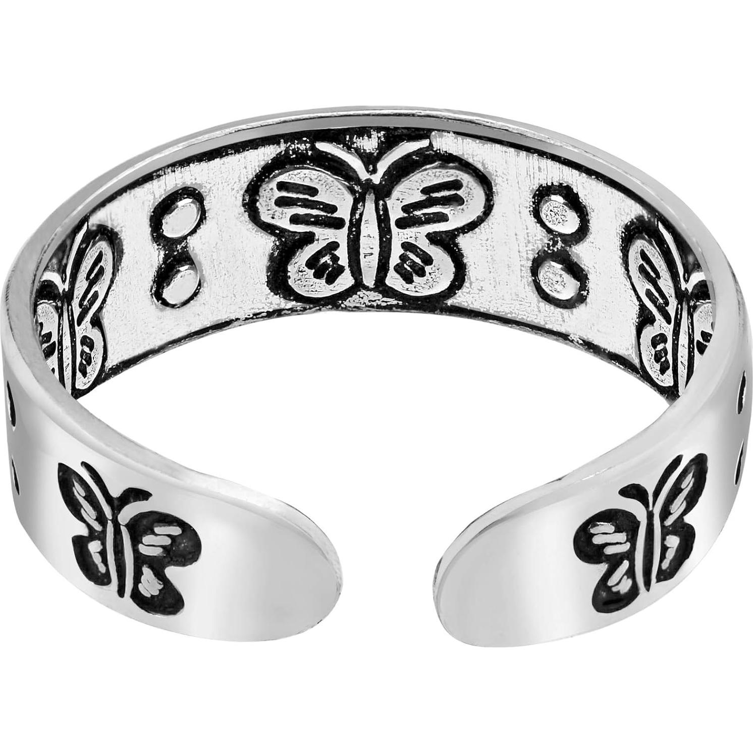 Anillo Ajustable de Mariposa AeraVida en Plata de Ley para Mujer