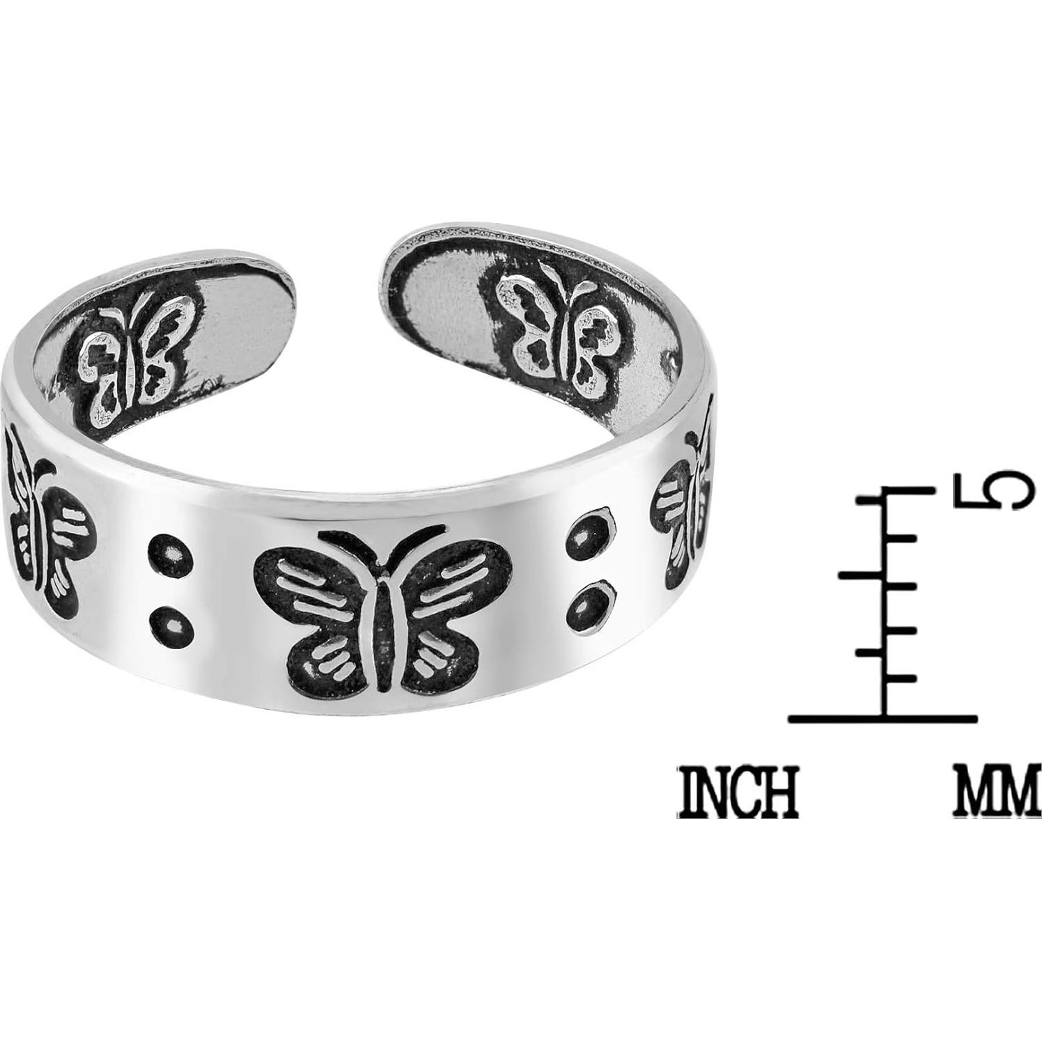 Anillo Ajustable de Mariposa AeraVida en Plata de Ley para Mujer