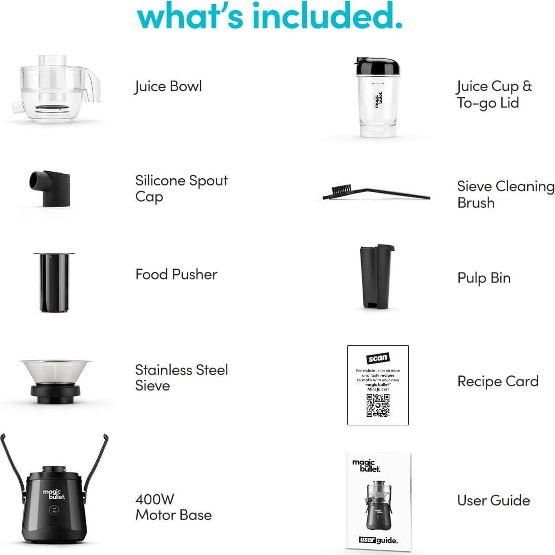 Extractor de Jugos Magic Bullet 0.5L Negro Compacto