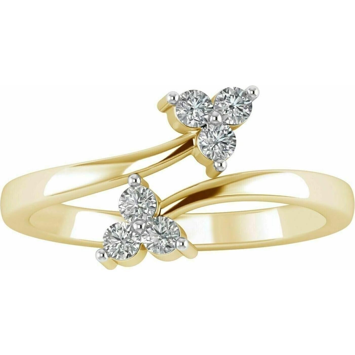 Anillo de Dedo Mujer Avya Creation 0.12 Ct Diamante Simulado Oro 14K