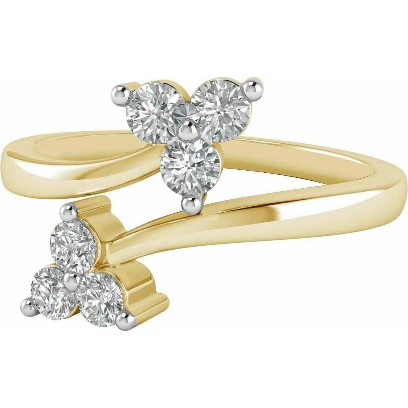 Anillo de Dedo Mujer Avya Creation 0.12 Ct Diamante Simulado Oro 14K