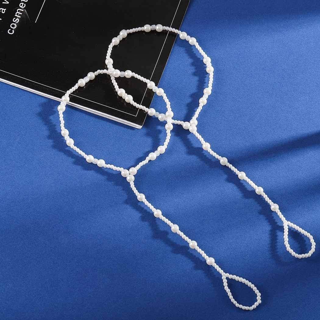 Sandalias Descalzas de Tobillo Yalice con Perlas - 2 Capas