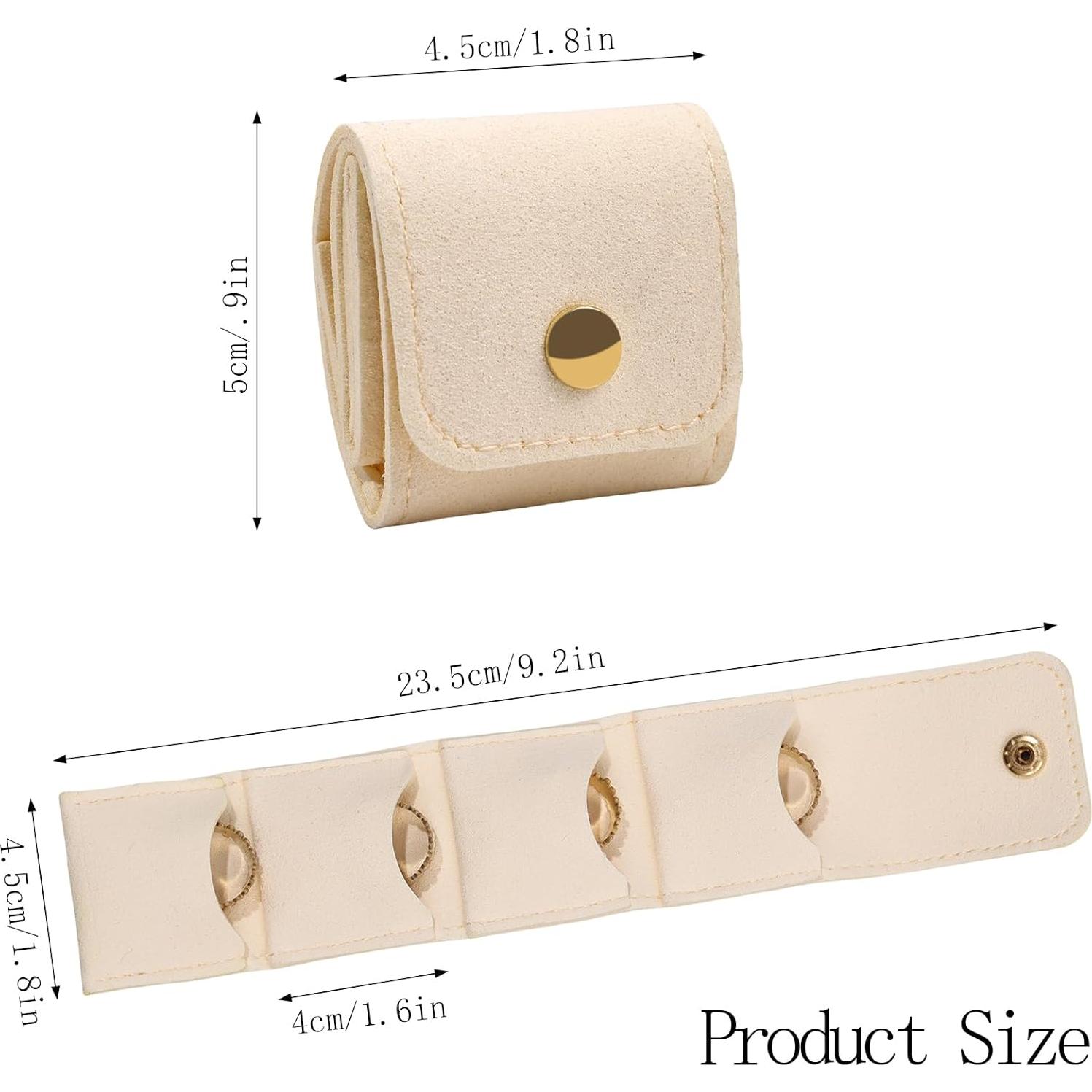 3 Mini Organizadores de Joyería COOKOOKY Beige Plegables