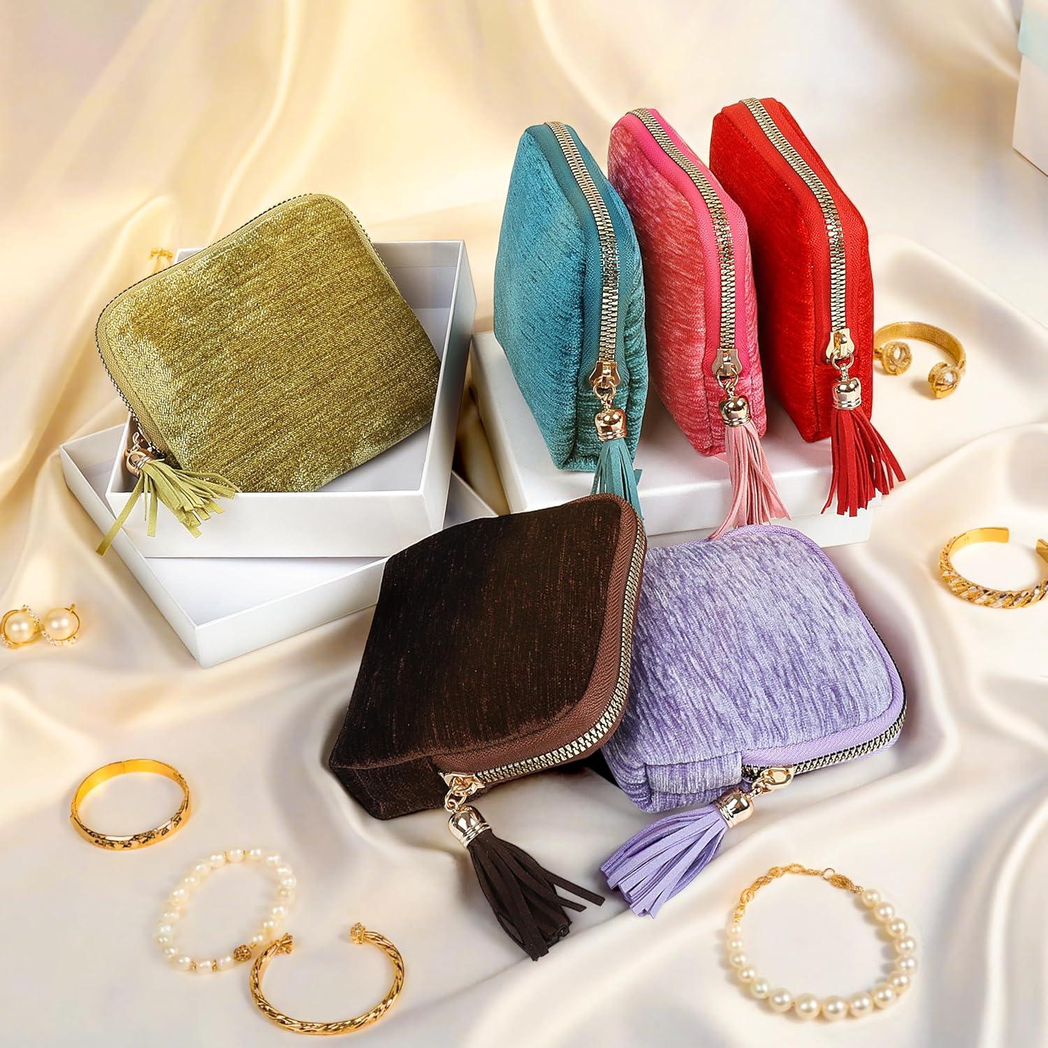 Organizador de Joyería LOTOFUN para Viaje 5 Capas Terciopelo Azul