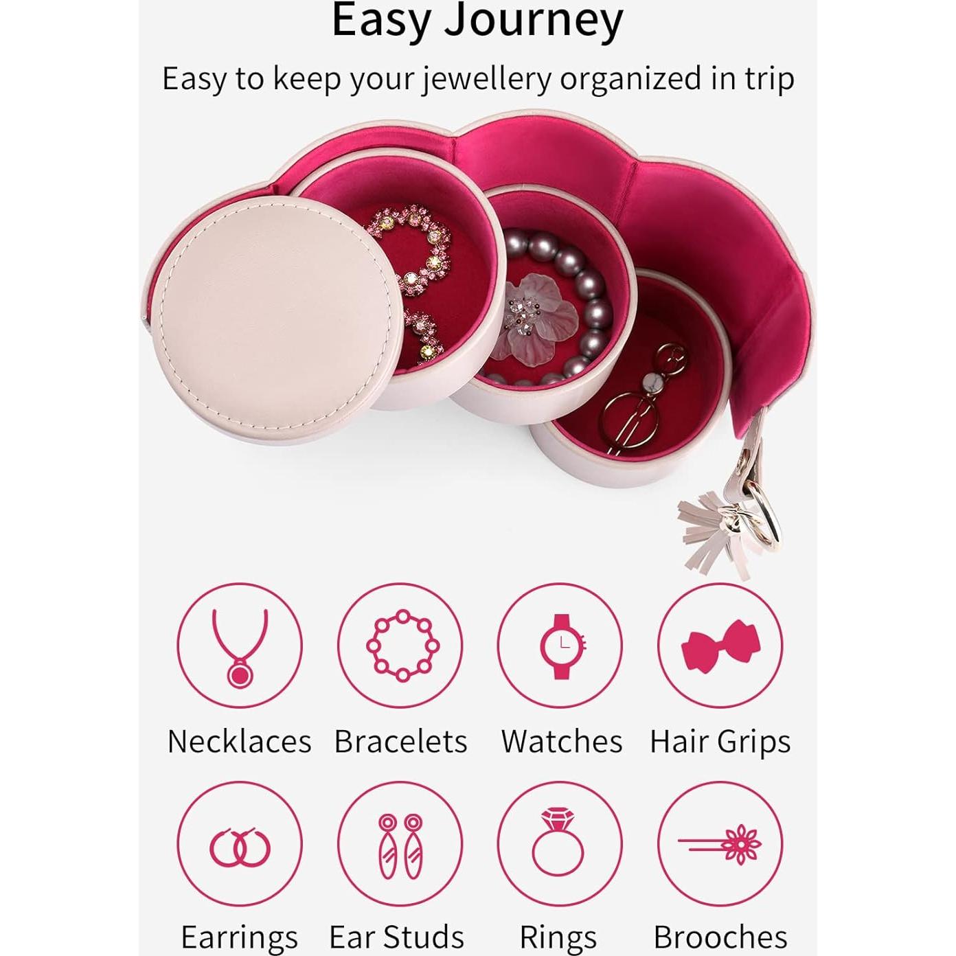 Caja de Joyería Vlando Pequeña Gris, Organizador de Viaje