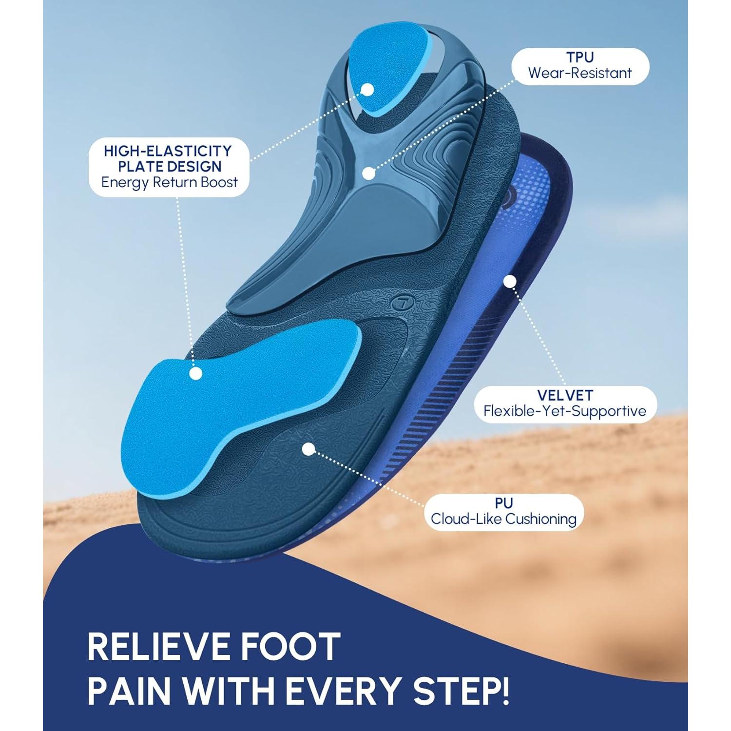 Plantillas Ortopédicas Cloudflo para Fascitis Plantar - Soporte Alto