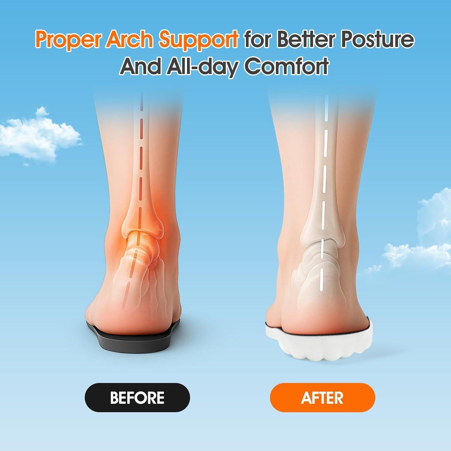 Plantillas de Confort 4D ENLOPQ para Hombres - Espuma Viscoelástica