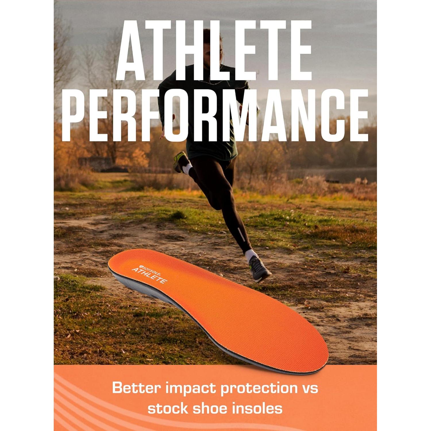 Insoles de Rendimiento SOF SOLE ATHLETE para Hombres - Amortiguación y Control de Humedad