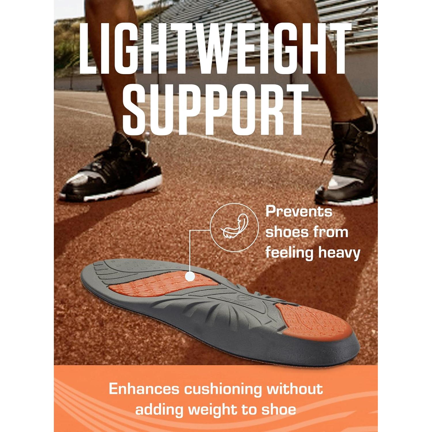 Insoles de Rendimiento SOF SOLE ATHLETE para Hombres - Amortiguación y Control de Humedad