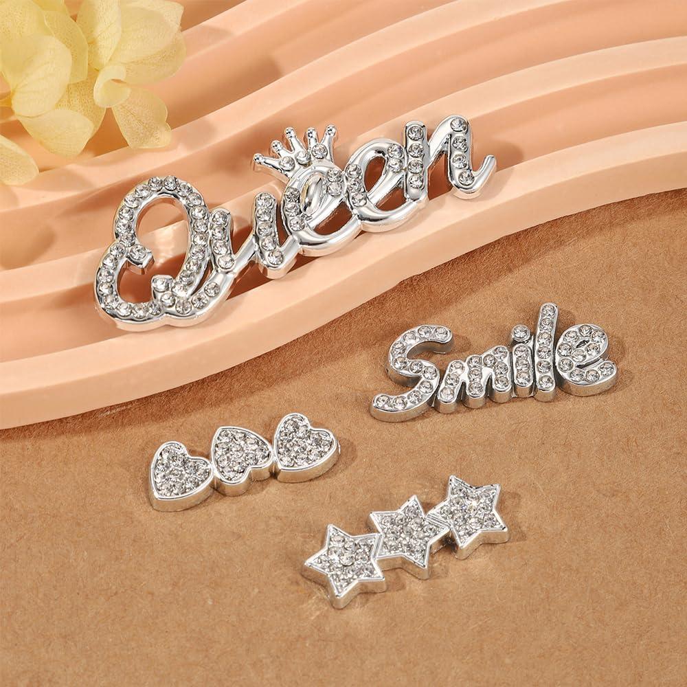 Encantos para Zapatos Brillantes 18PCS Plateados Joyería