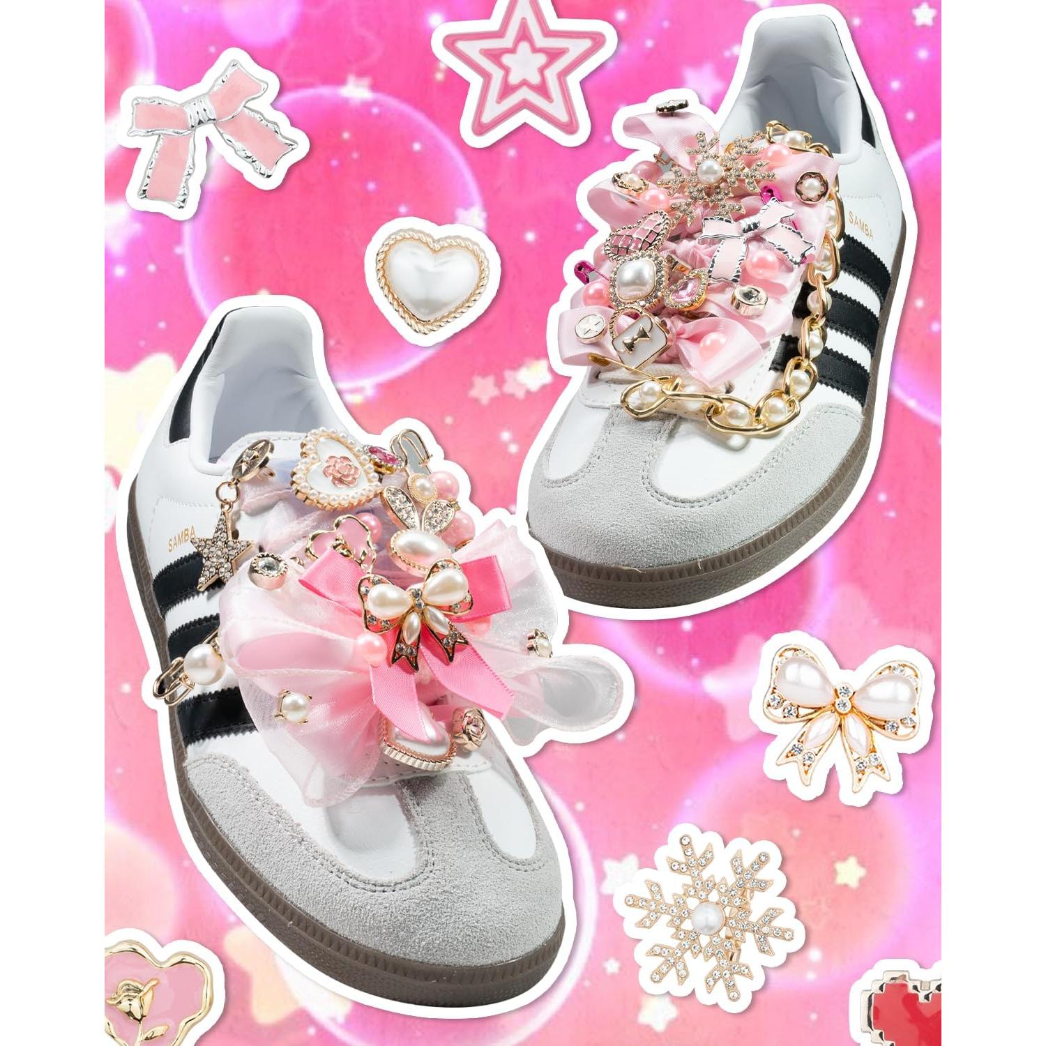 Kit de Encantos Rosa DoDoBeads 95 Piezas para Zapatillas