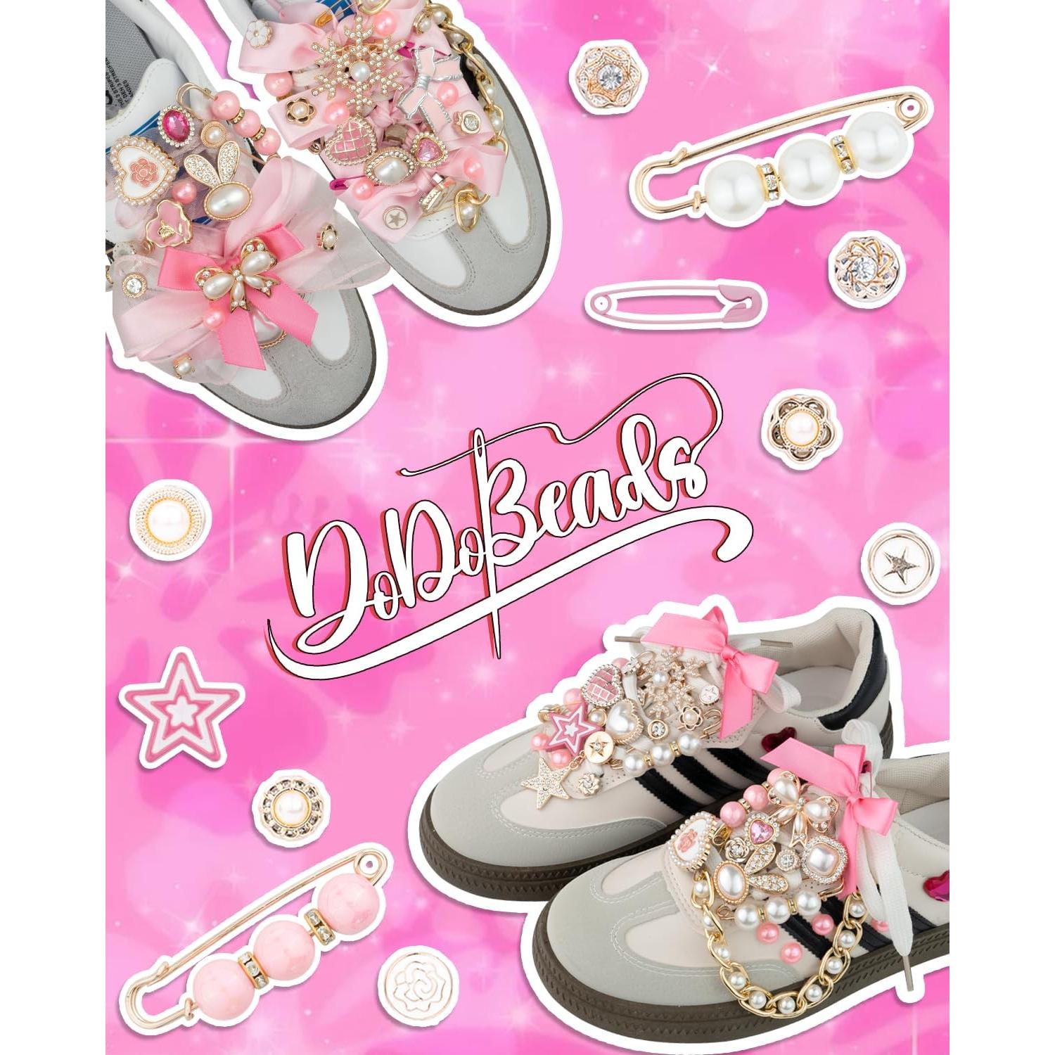 Kit de Encantos Rosa DoDoBeads 95 Piezas para Zapatillas