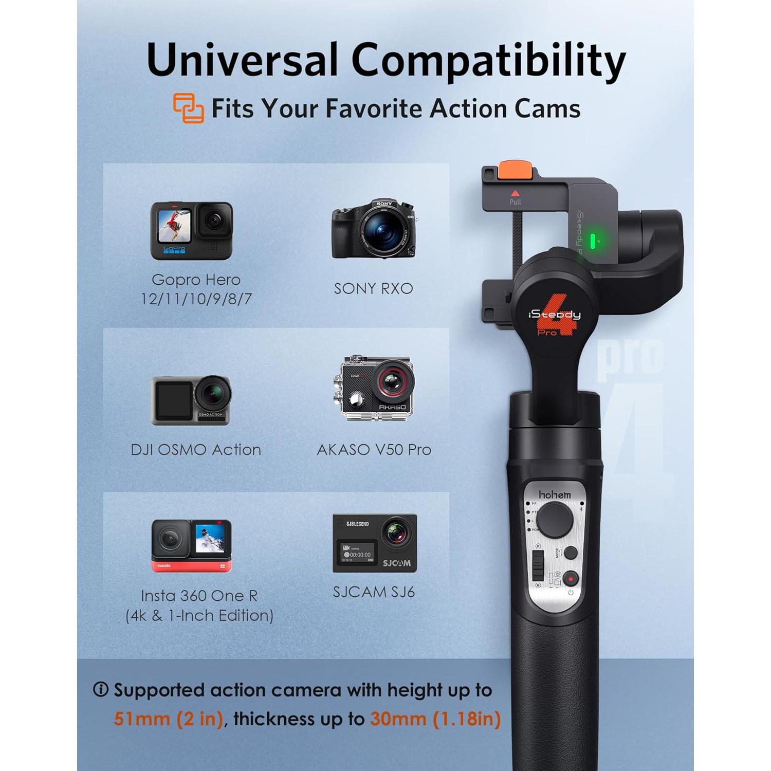 Estabilizador de Cardán 3 Ejes Hohem iSteady Pro4 para GoPro