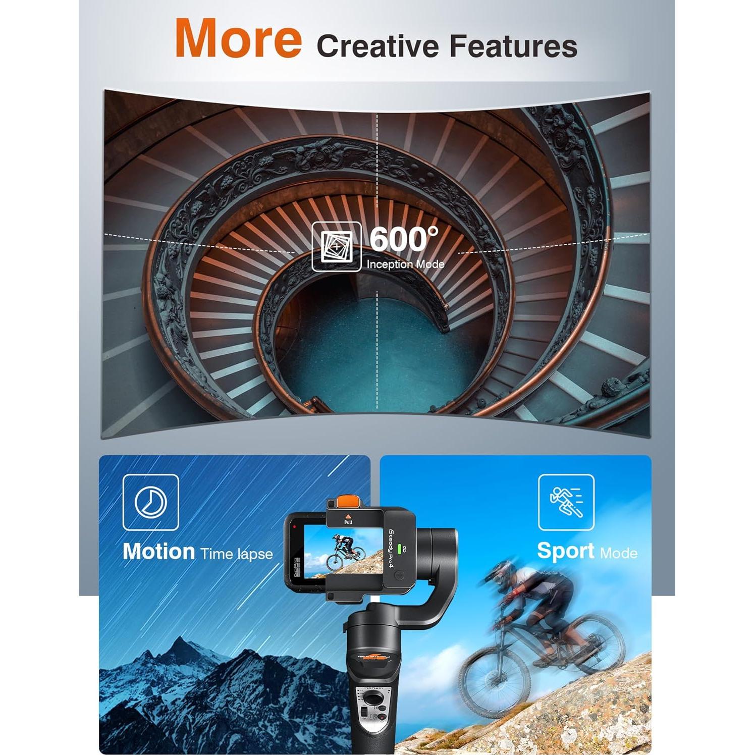 Estabilizador de Cardán 3 Ejes Hohem iSteady Pro4 para GoPro