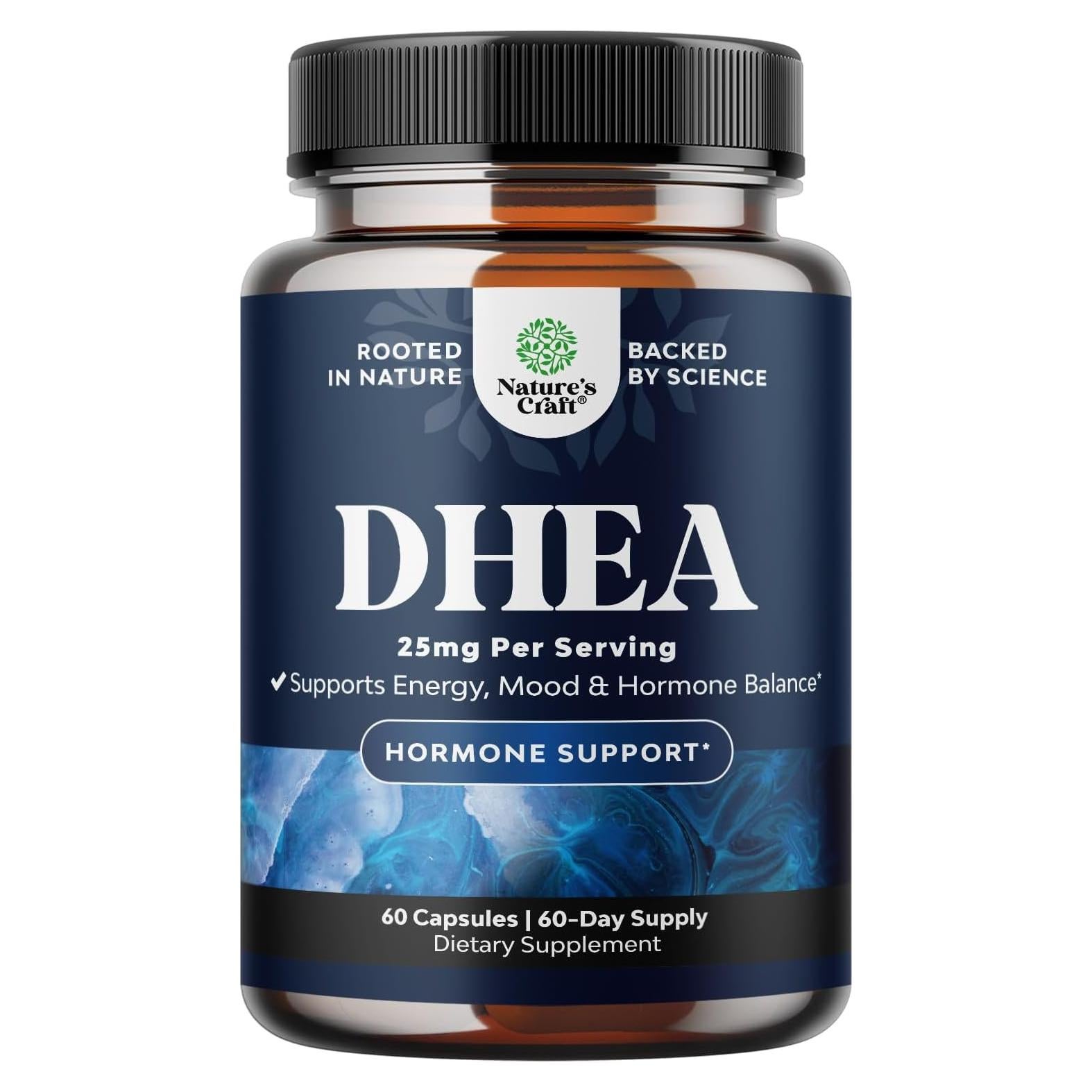 Suplemento DHEA 25mg Natures Craft - Equilibrio Hormonal 60 Cápsulas