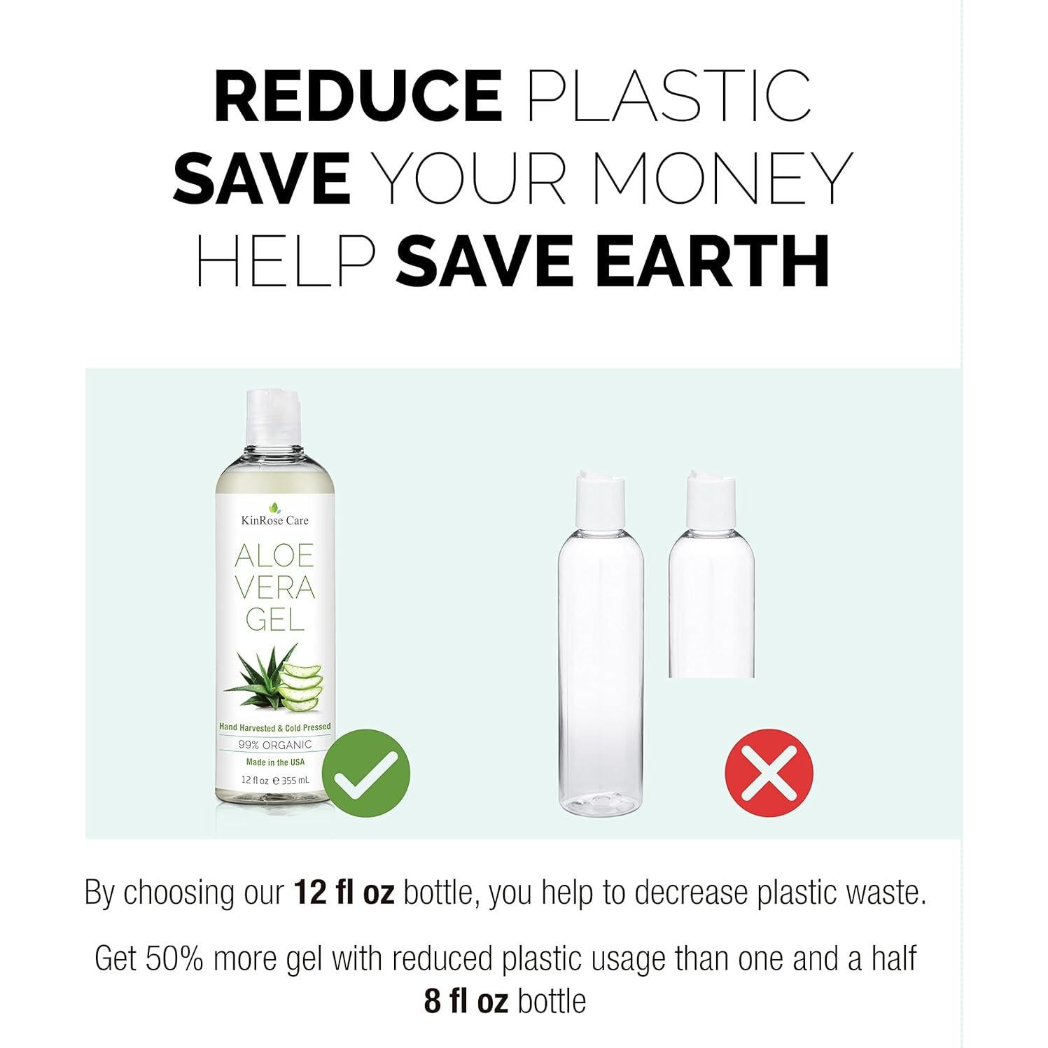 Gel de Aloe Vera Orgánico 340g KinRose Care - Puro y Vegano