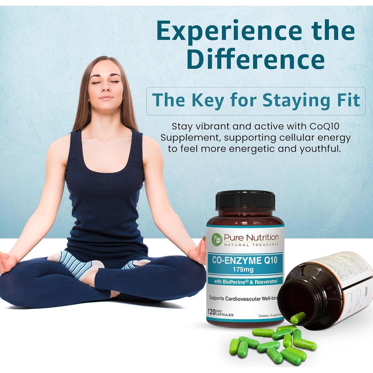 Coenzima Q10 Pure Nutrition 175mg 120 Cápsulas Veganas