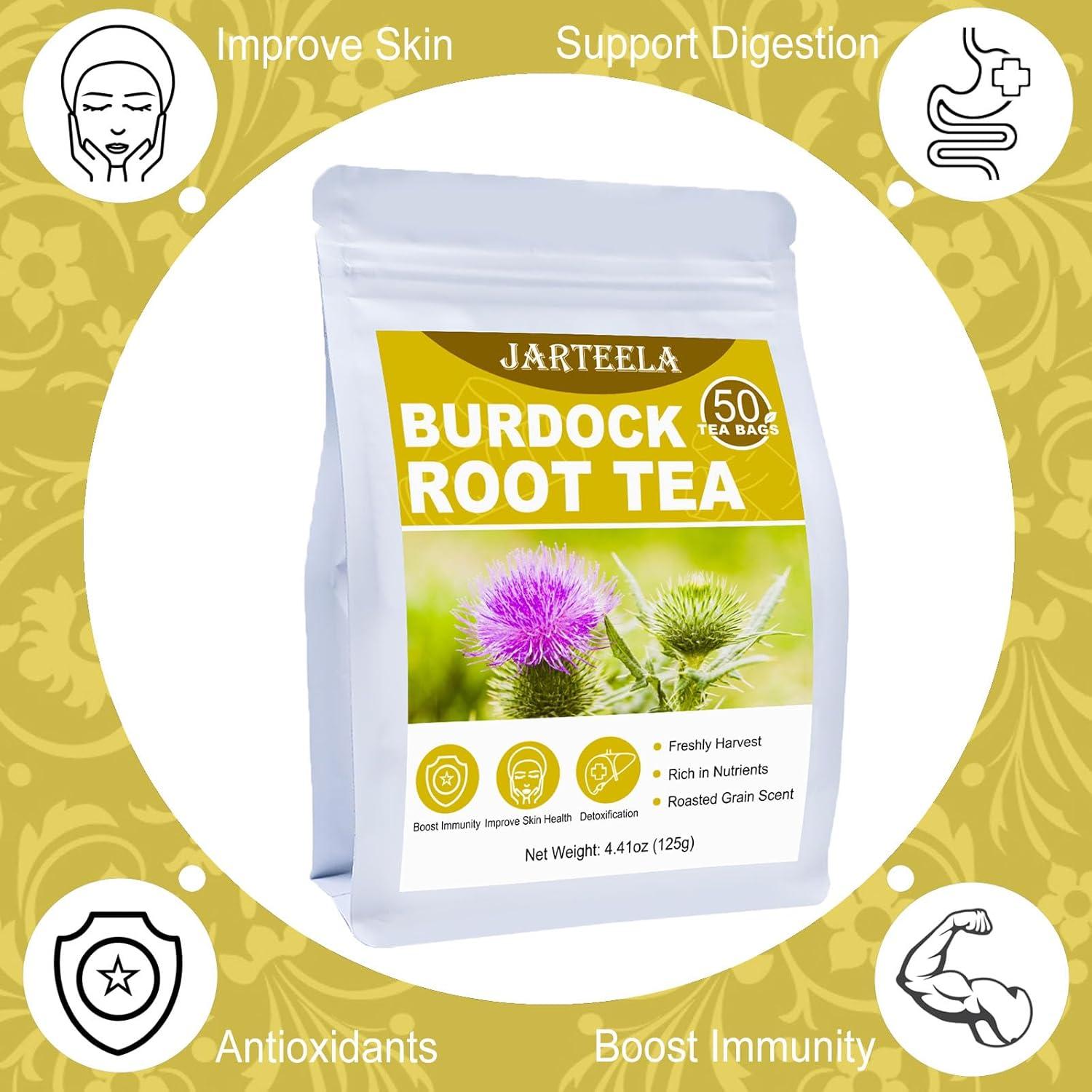 Té de Raíz de Bardana Jarteela 50 Bolsas 2.5g - Natural y Sin Cafeína