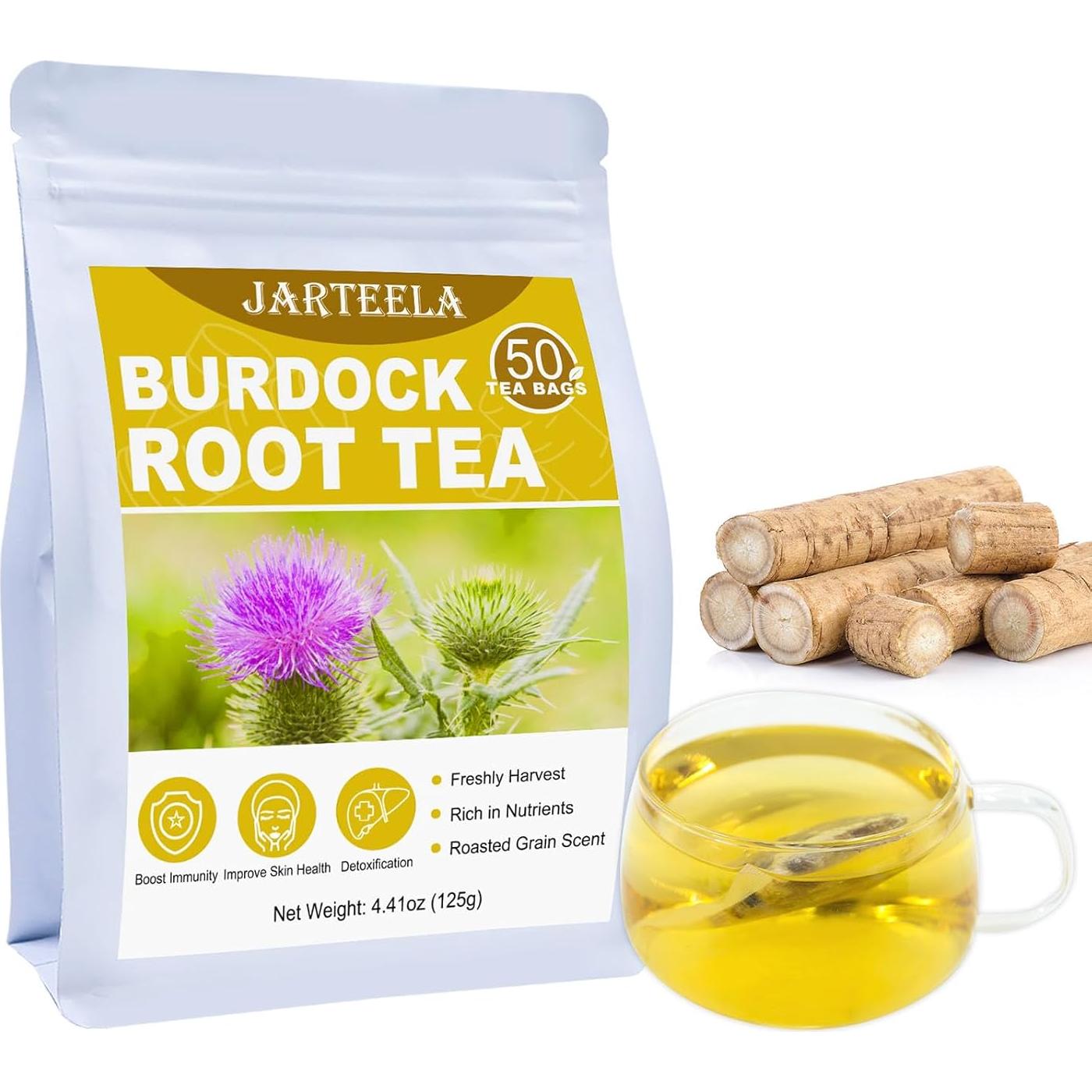 Té de Raíz de Bardana Jarteela 50 Bolsas 2.5g - Natural y Sin Cafeína