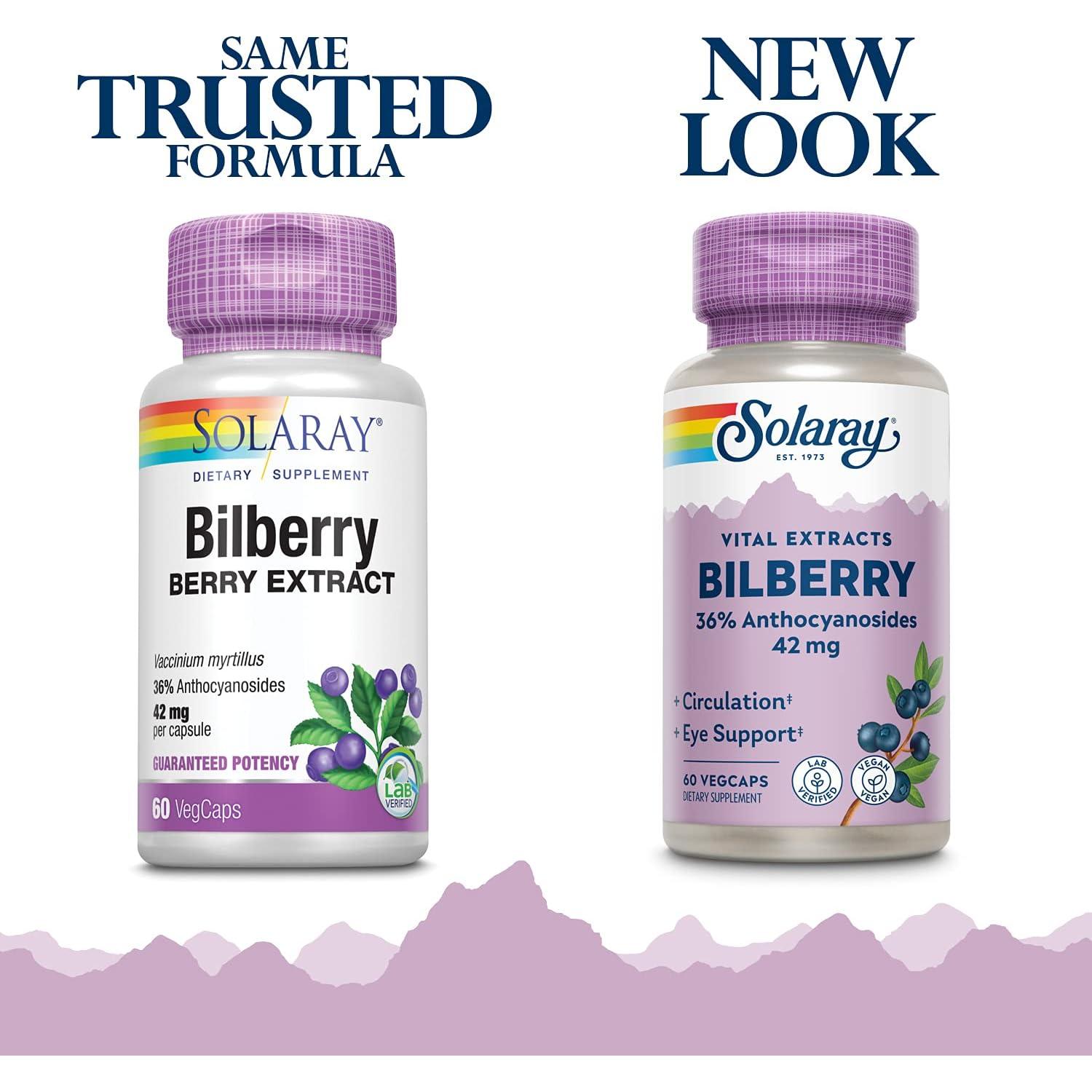 Extracto de Baya de Arándano Solaray 42 mg 60 VegCaps