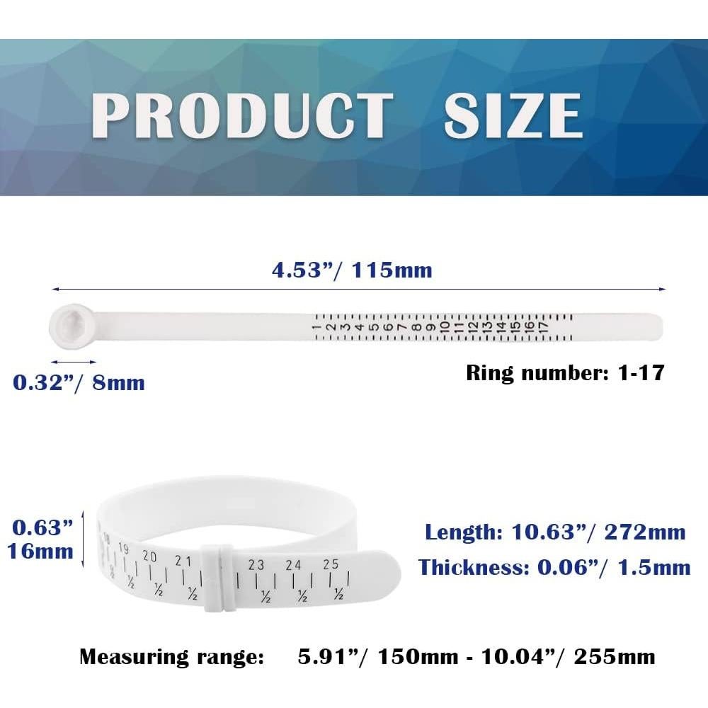 Herramienta de Medición de Anillos y Pulseras HayEastdor Blanca