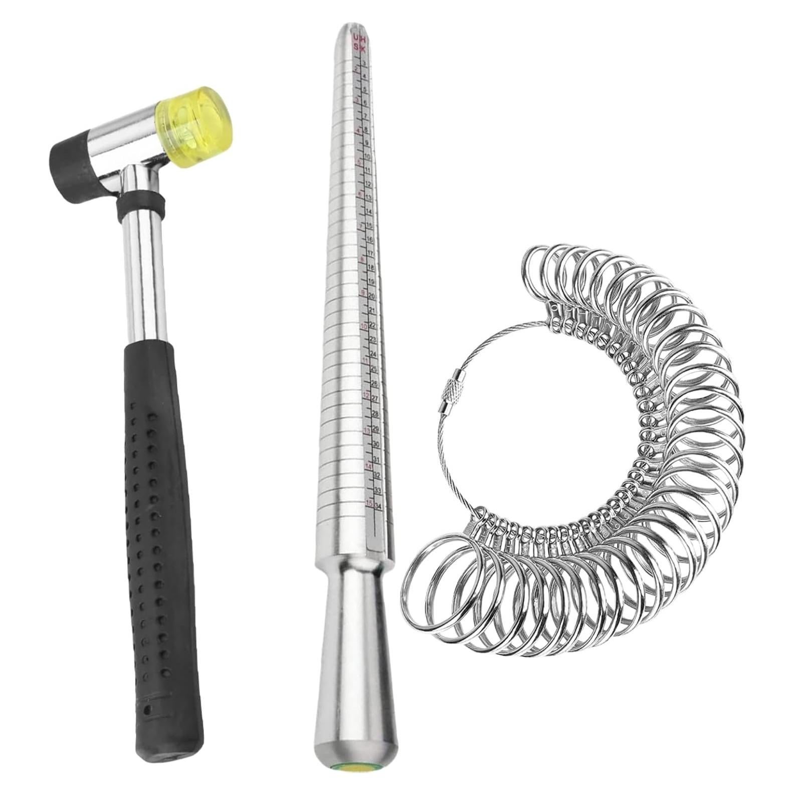 Kit de Medición de Anillos SDSLD con Martillo de Joyería