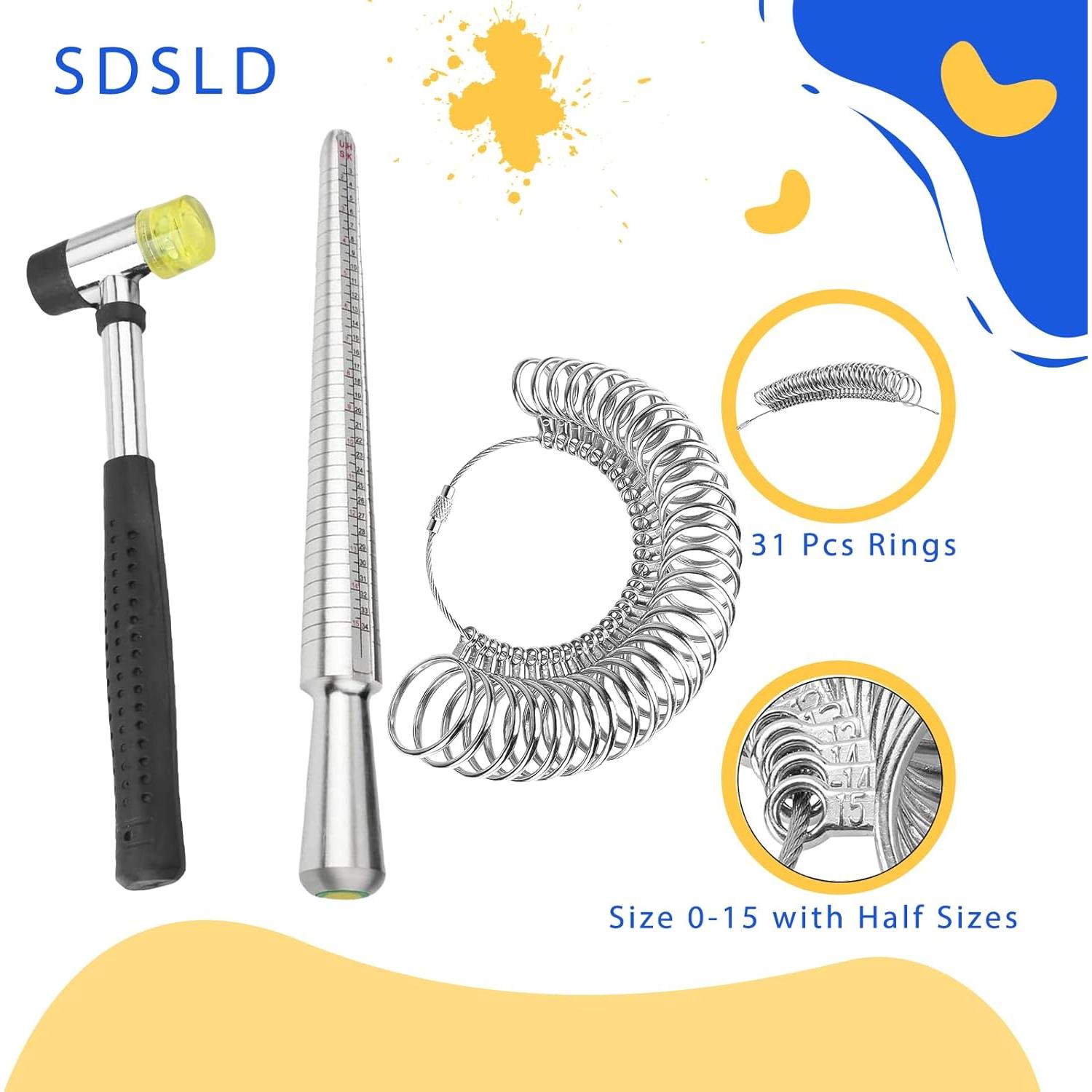 Kit de Medición de Anillos SDSLD con Martillo de Joyería