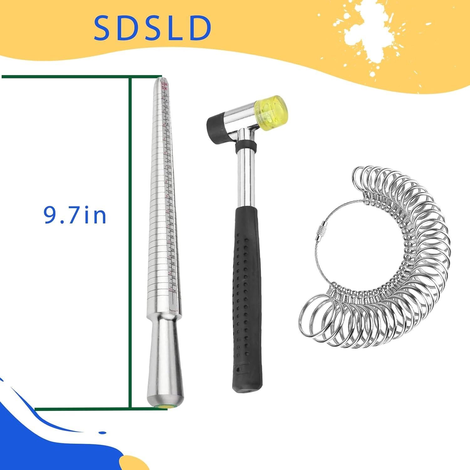 Kit de Medición de Anillos SDSLD con Martillo de Joyería