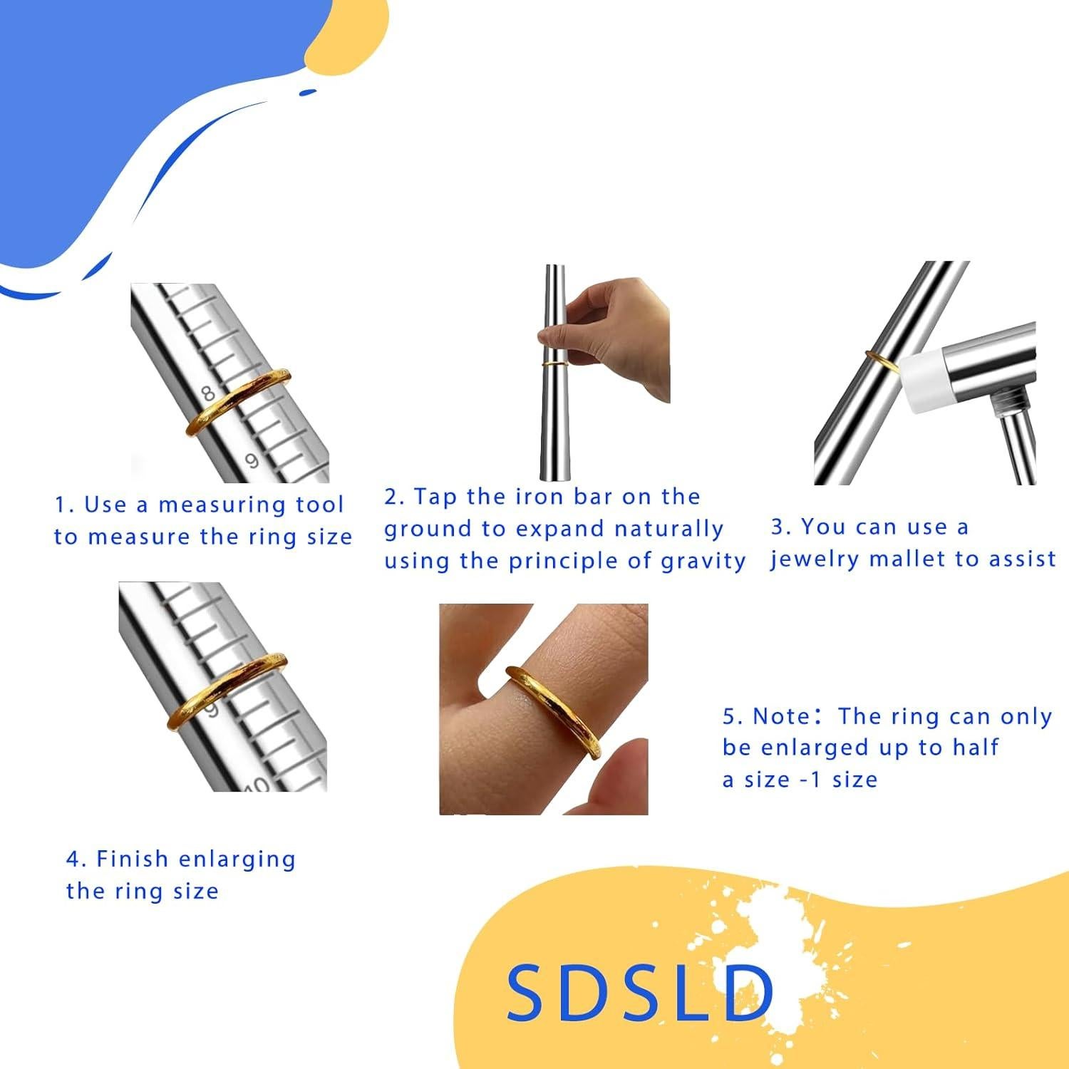 Kit de Medición de Anillos SDSLD con Martillo de Joyería