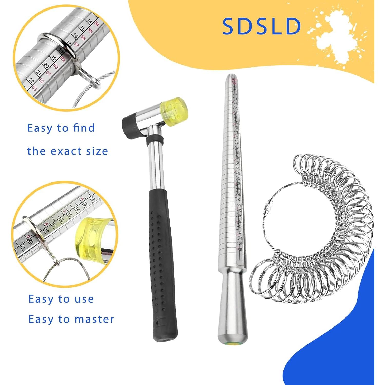 Kit de Medición de Anillos SDSLD con Martillo de Joyería
