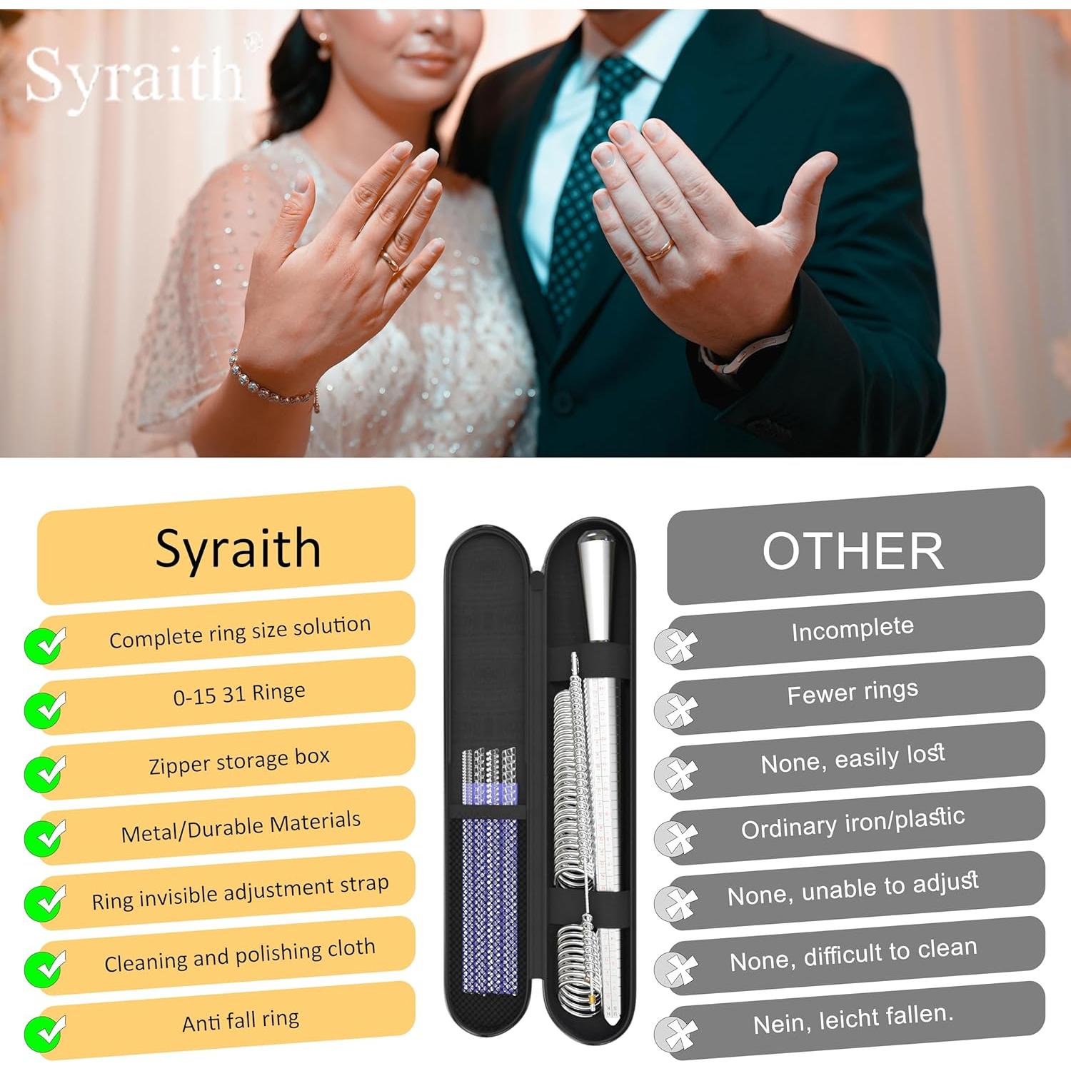 Herramienta de Medición de Tamaño de Anillo Syraith 0-15