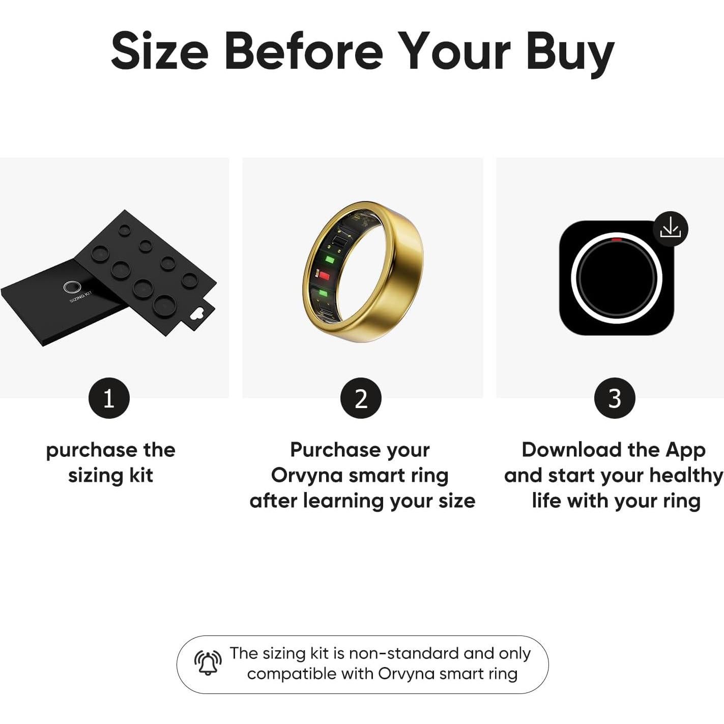 Kit de Tamaño Anillo Inteligente Orvyna - Ajuste Perfecto