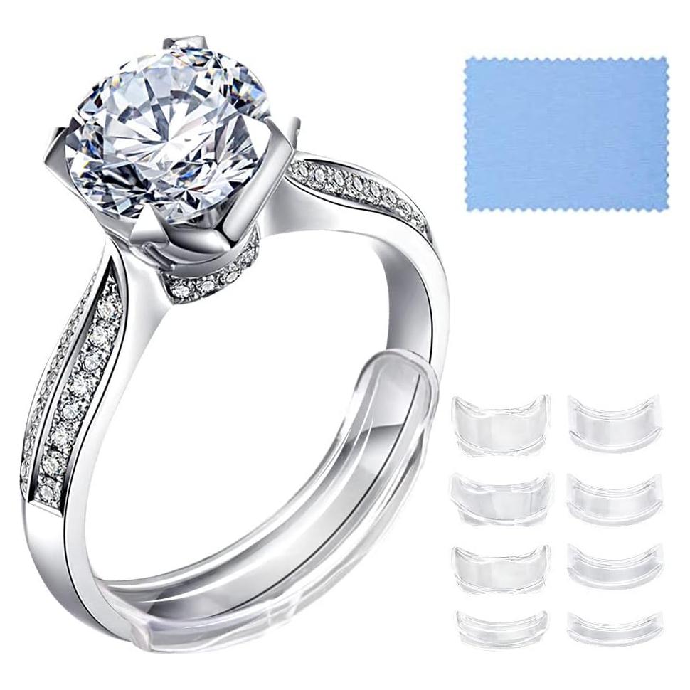 Ajustador de Tamaño de Anillo SLSP 8 Piezas Silicona Transparente
